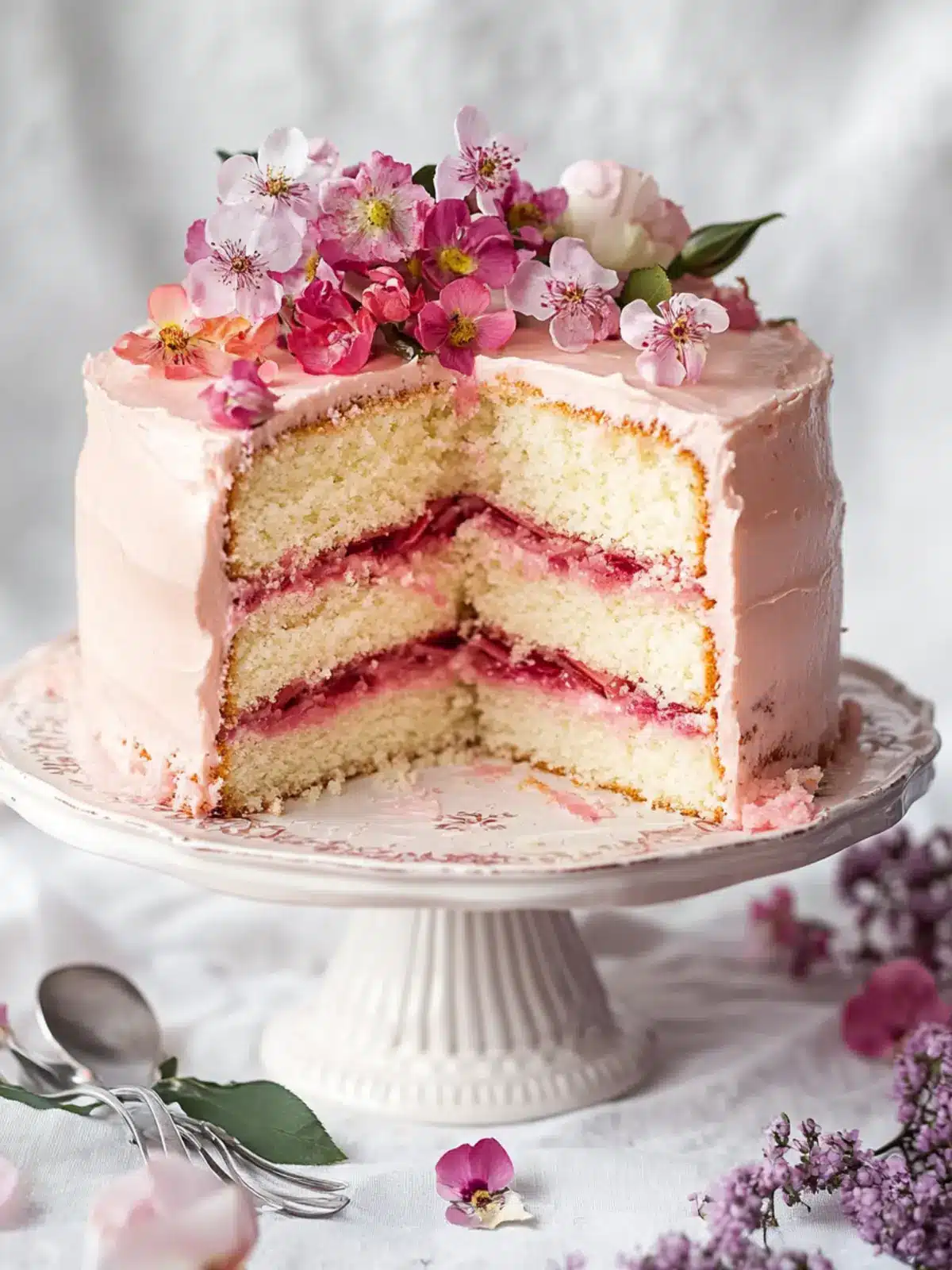 Rose Rhubarb Layer Cake: A Spring Celebration of Flavors 3 Rose Rhubarb Layer Cake