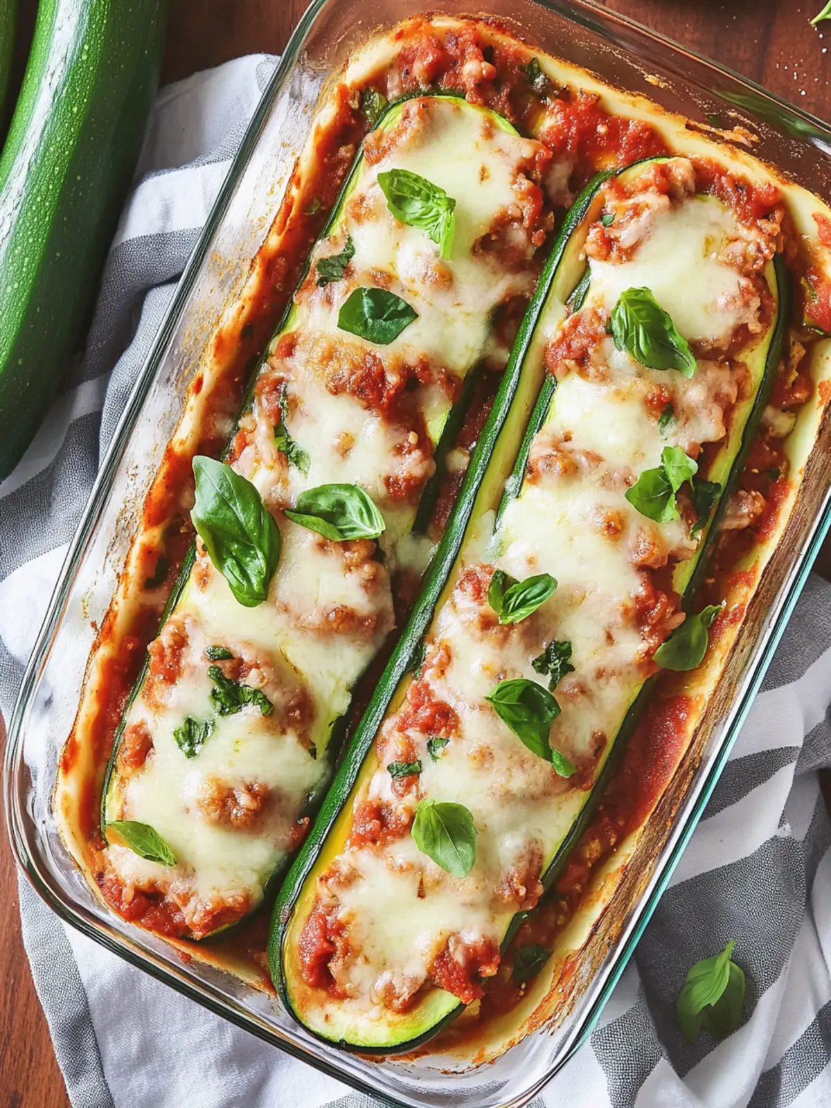 Lasagna-Stuffed Zucchini Boats: A Flavorful Low-Carb Delight 4 Lasagna-Stuffed Zucchini