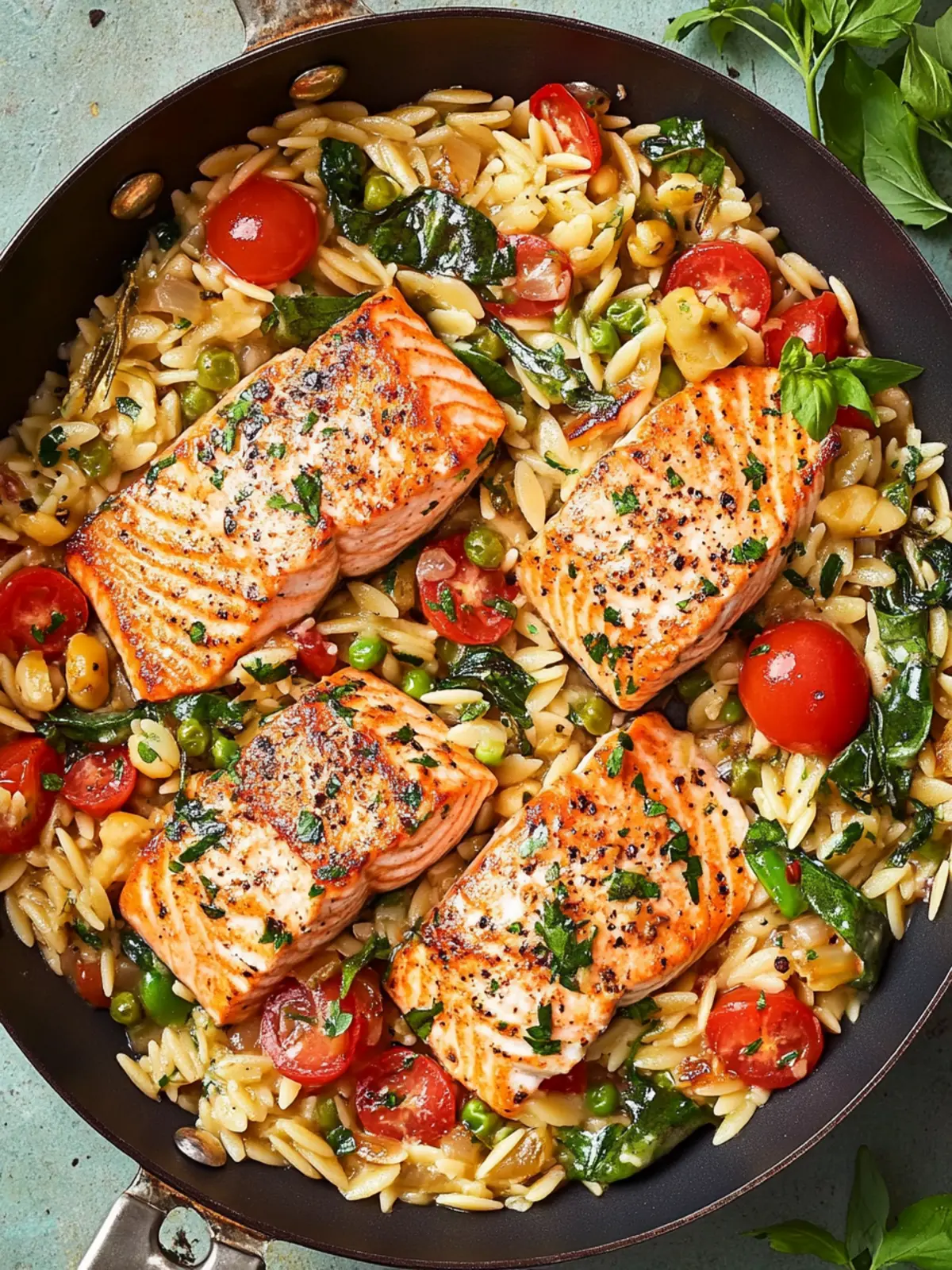 One-Pan Salmon and Orzo: A Flavorful, Easy Dinner Delight 4 One-Pan Salmon and Orzo