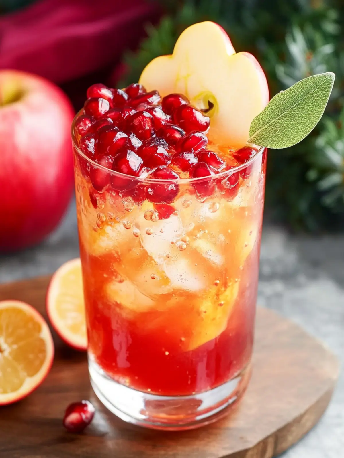 Delicious Apple & Pomegranate Mocktail for Festive Cheers 3 Apple & Pomegranate Mocktail