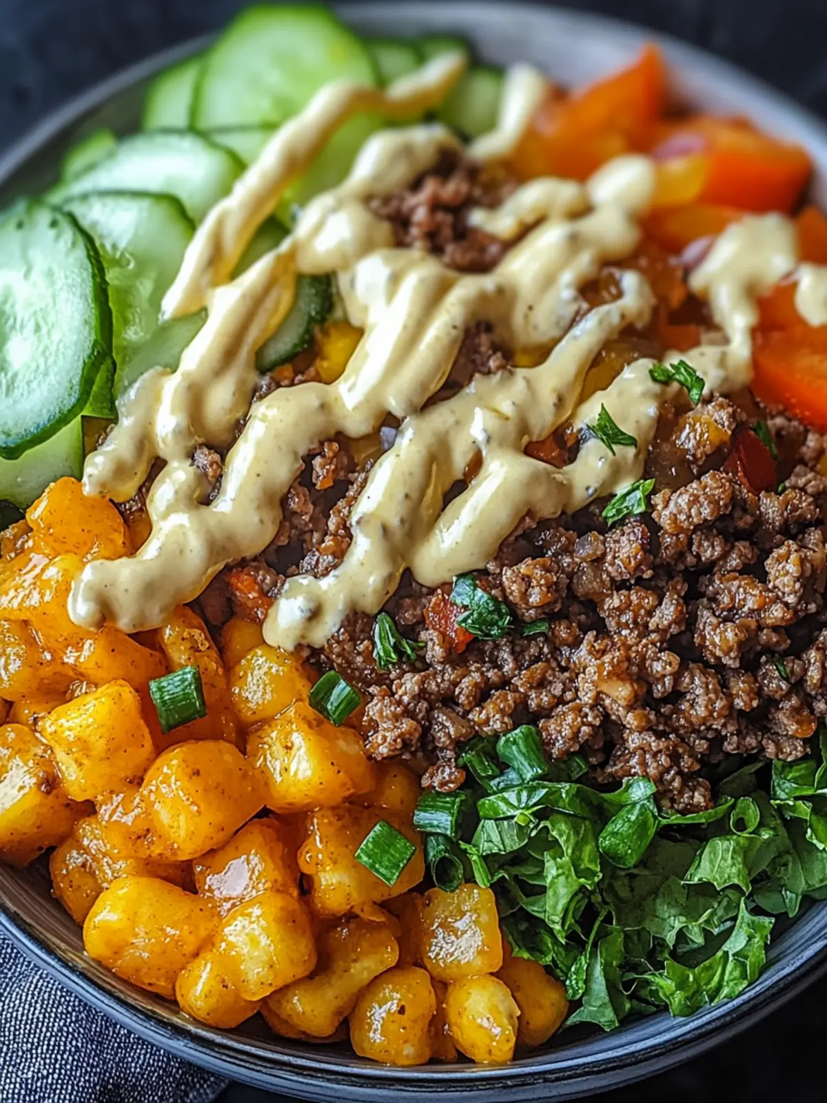 Savory Smash Burger Bowl: A Low-Carb Delight You'll Love 5 Savory Smash Burger Bowl: A Low-Carb Delight