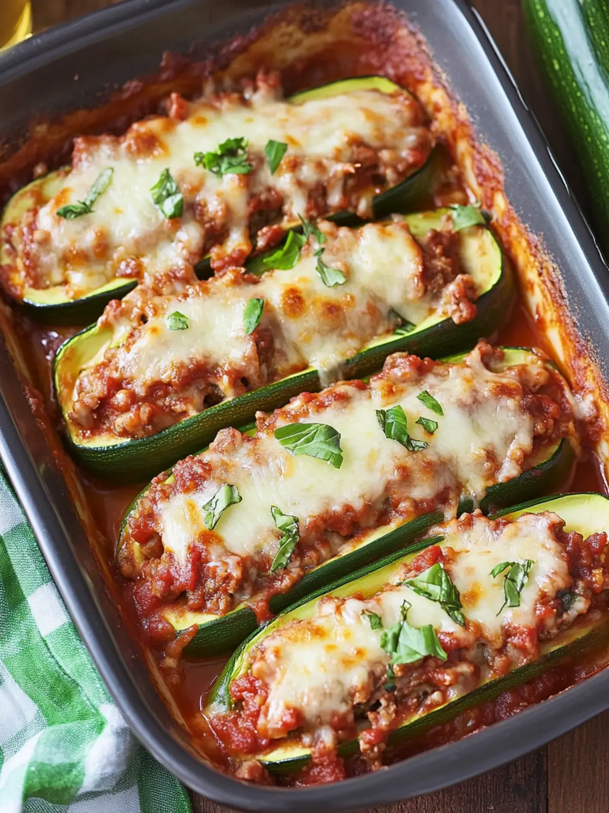 Lasagna-Stuffed Zucchini Boats: A Flavorful Low-Carb Delight 3 Lasagna-Stuffed Zucchini