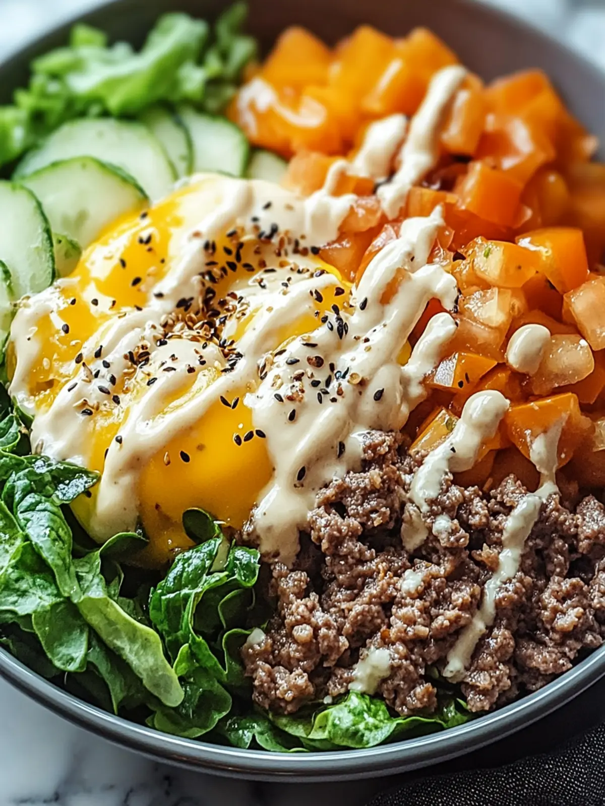 Savory Smash Burger Bowl: A Low-Carb Delight You'll Love 4 Savory Smash Burger Bowl: A Low-Carb Delight