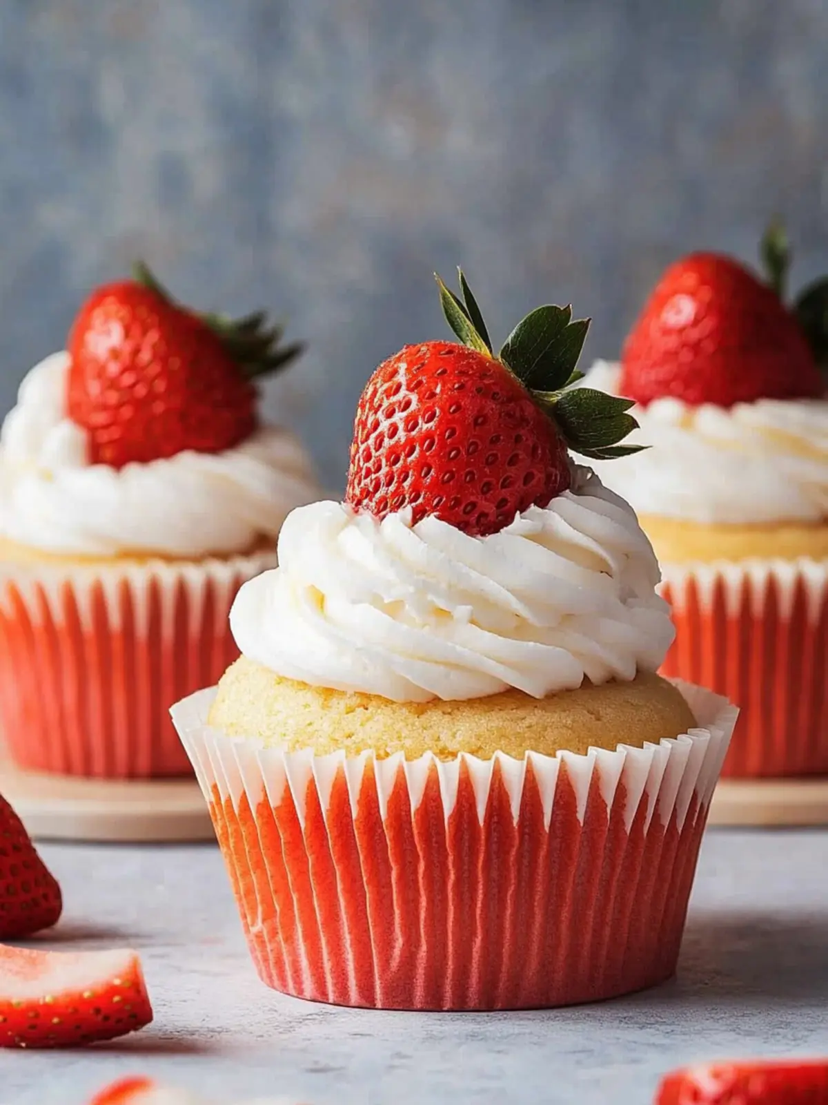 Irresistibly Moist Strawberry Cupcakes with Whipped Cream Frosting 5 Strawberry Cupcakes with Whipped Cream Frosting