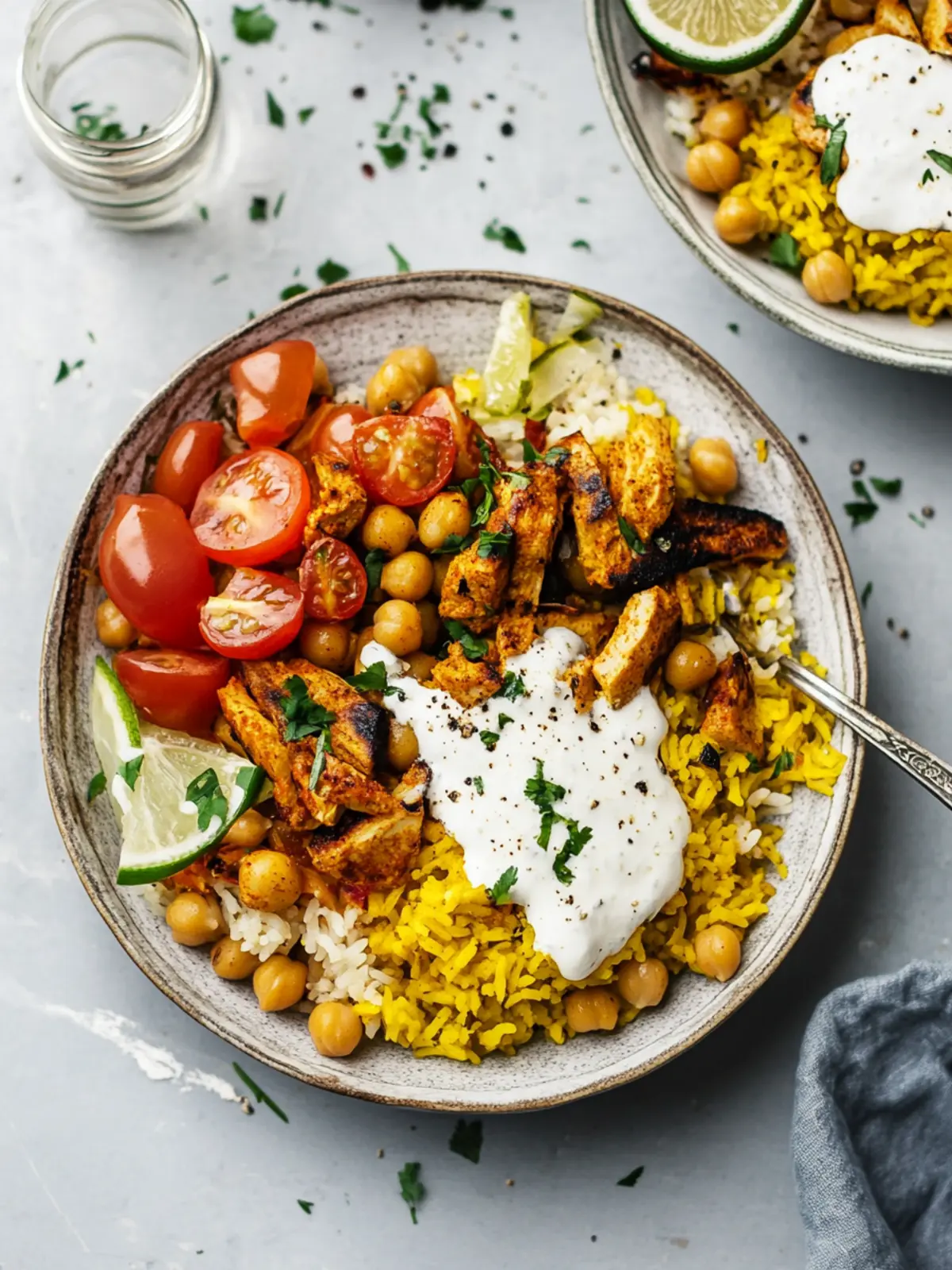 Shawarma Chickpea Bowls with Turmeric Rice & Creamy Sauce 5 Shawarma Chickpea Bowls with Turmeric Rice & Garlicky White Sauce