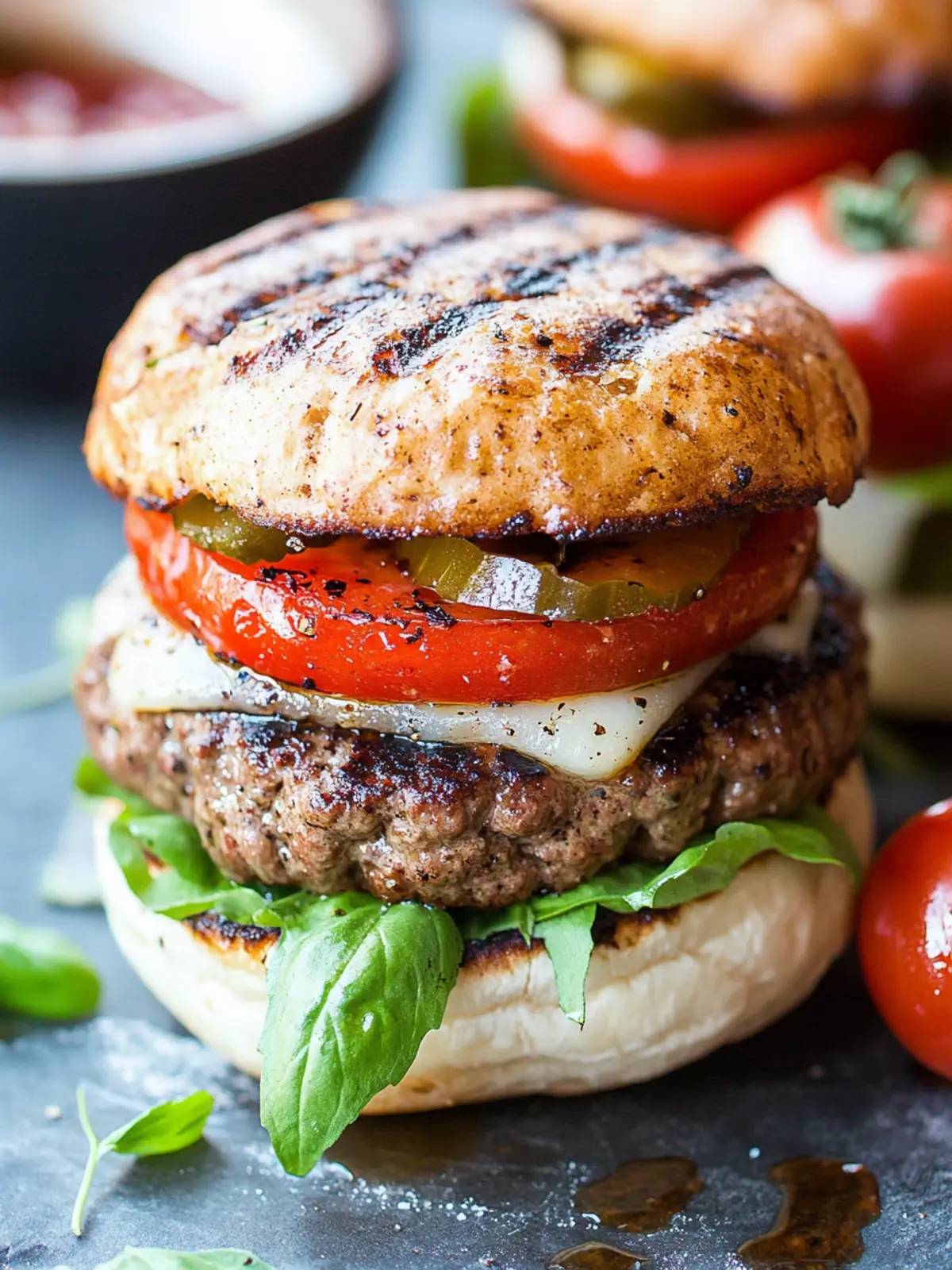 Italian Grilled Hamburgers with a Flavorful Twist 2 Italian Grilled Hamburgers