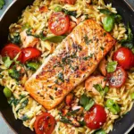 One-Pan Salmon and Orzo: A Flavorful, Easy Dinner Delight 4 One-Pan Salmon and Orzo