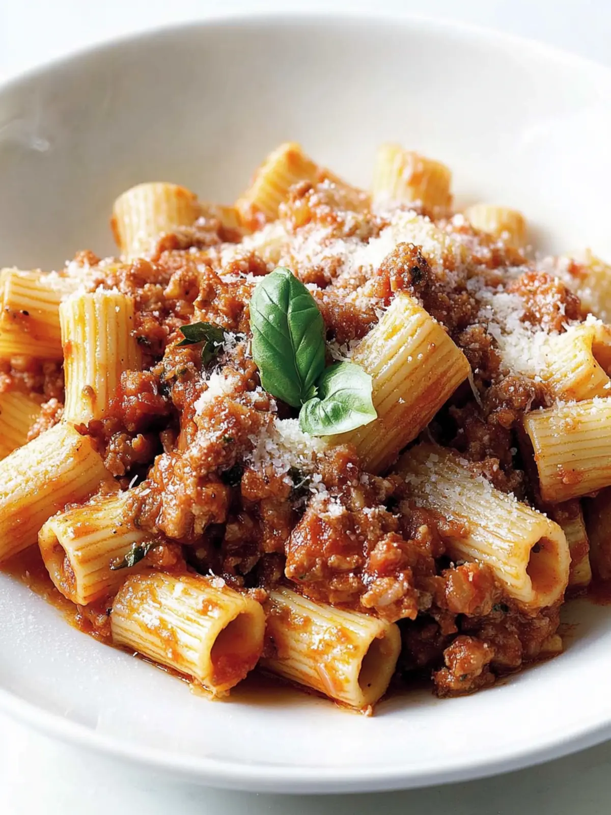 Hearty Rigatoni with Spicy Calabrese-Style Pork Ragù Delight 2 Rigatoni with Spicy Calabrese-Style Pork Ragù