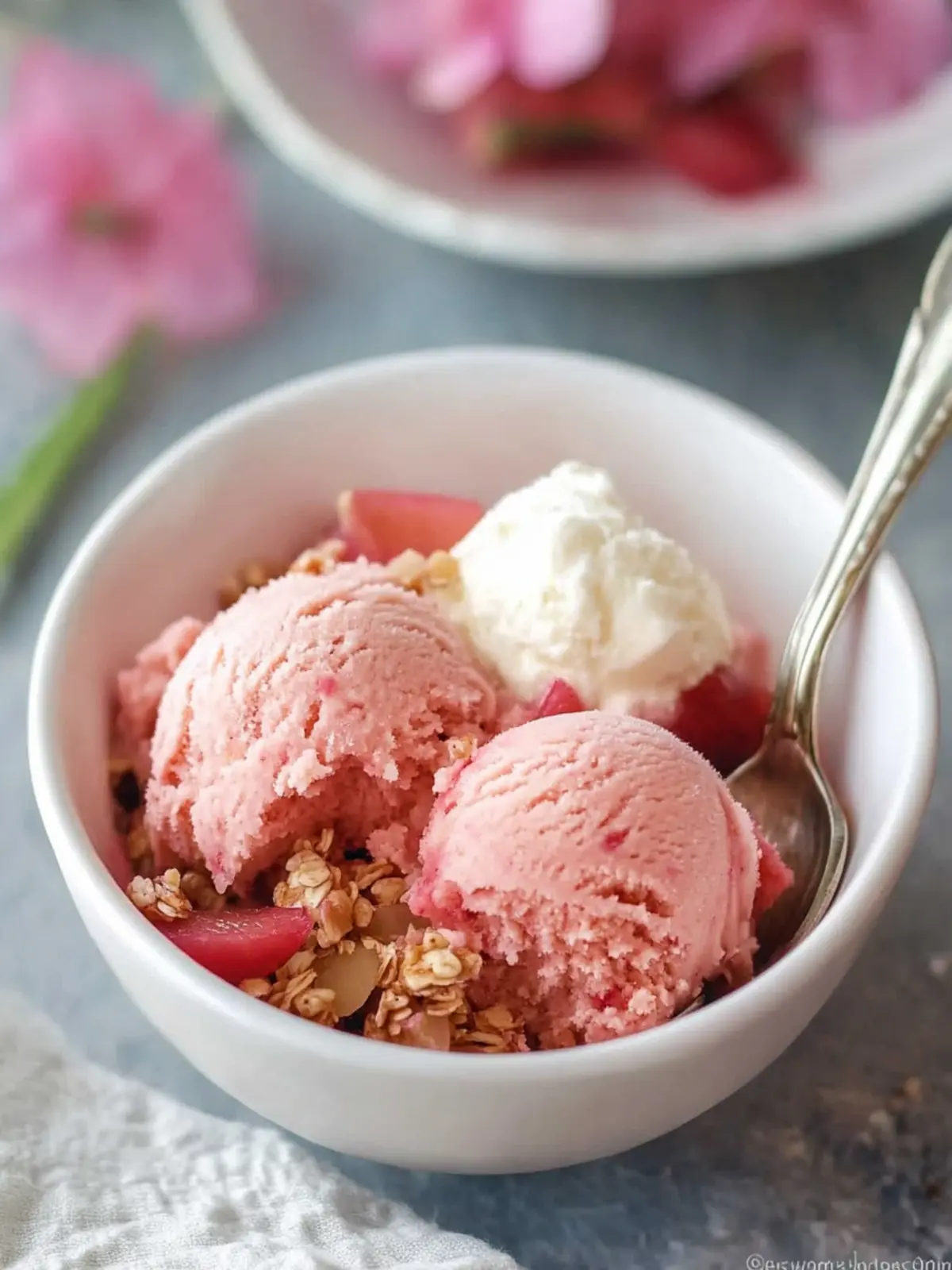 Creamy No Churn Rhubarb Ice Cream for Easy Warm Days 3 No Churn Rhubarb Ice Cream