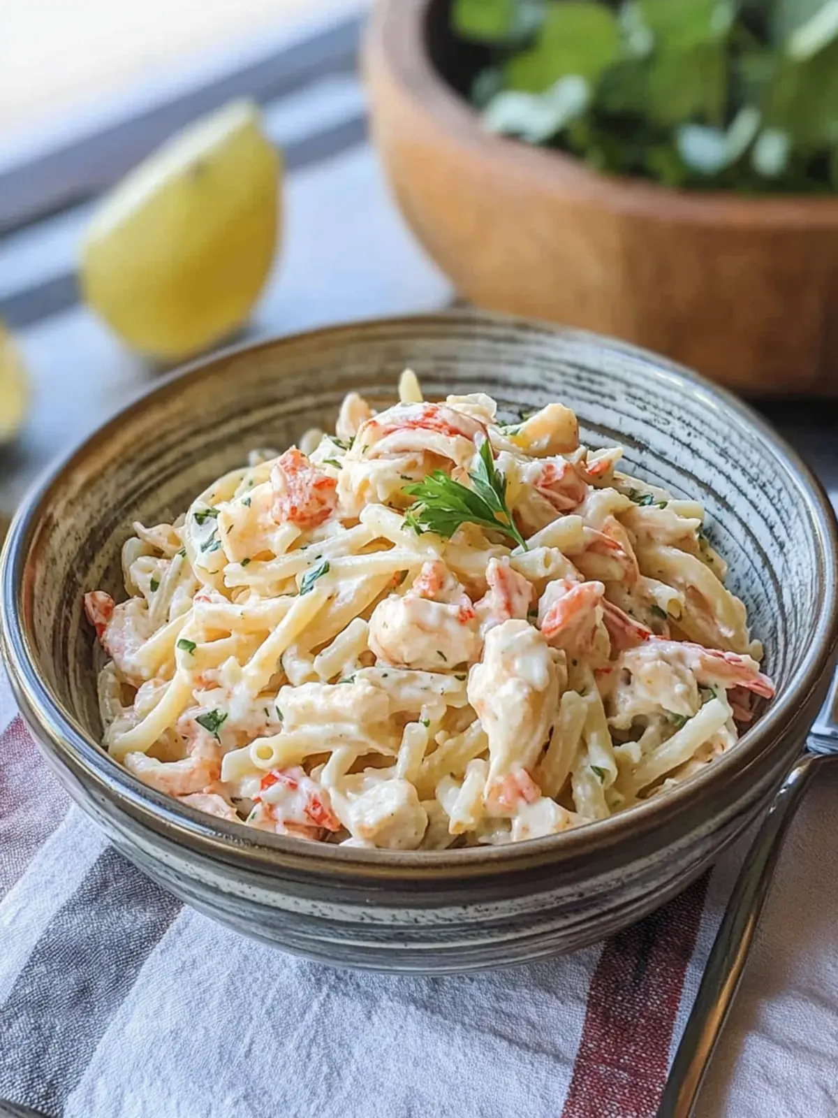 Tasty Crab Pasta Salad with Lighter Greek Yogurt Dressing 5 Crab Pasta Salad