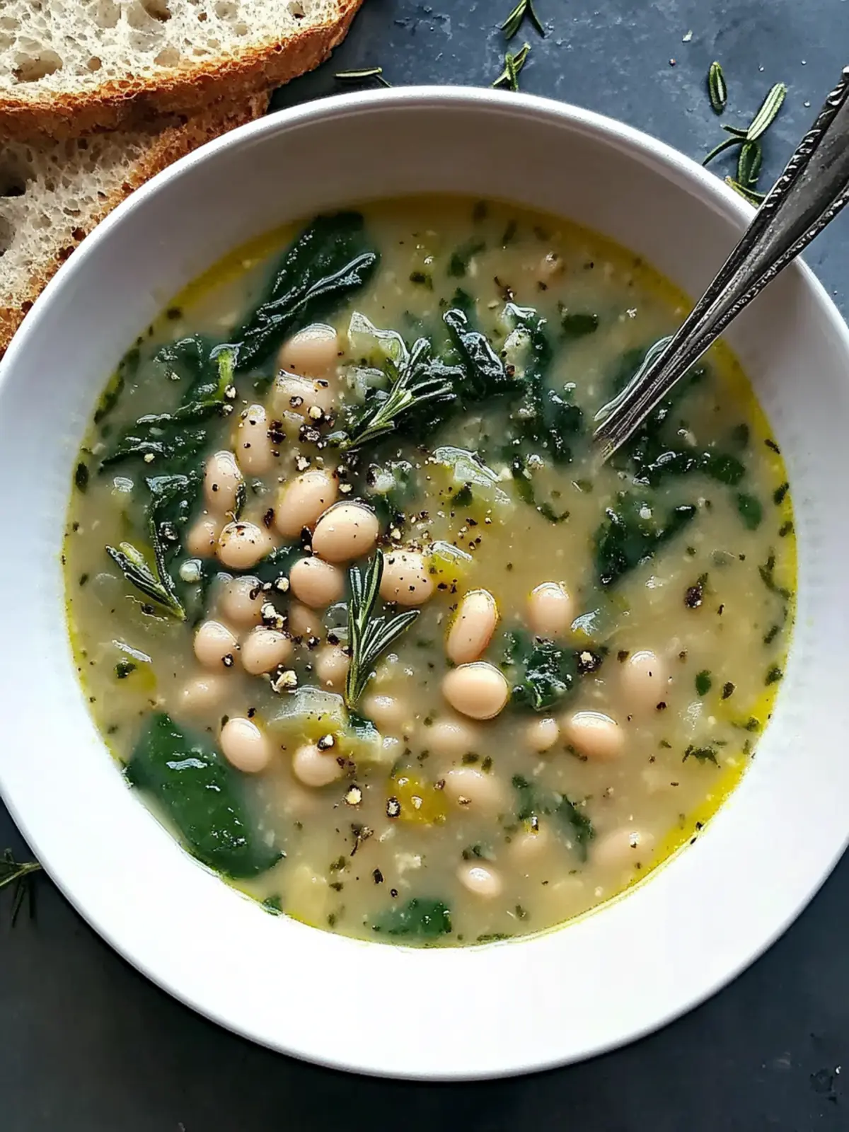 Delicious Hearty White Bean and Spinach Soup Recipe You’ll Love 3 Hearty White Bean and Spinach Soup with Rosemary and Garlic Recipe