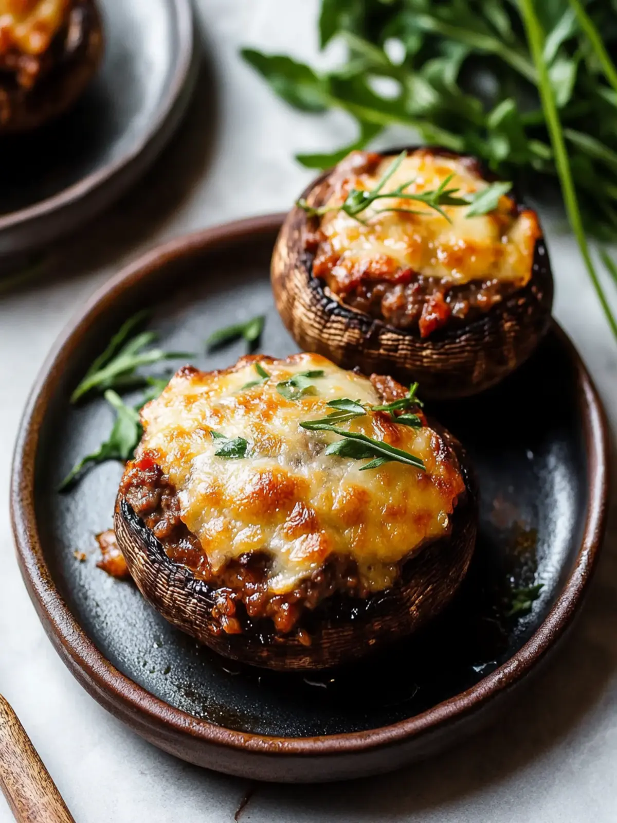 Savory Stuffed Portobello Mushrooms with Beef and Cheese Delight 5 Stuffed Portobello Mushrooms with Beef and Cheese