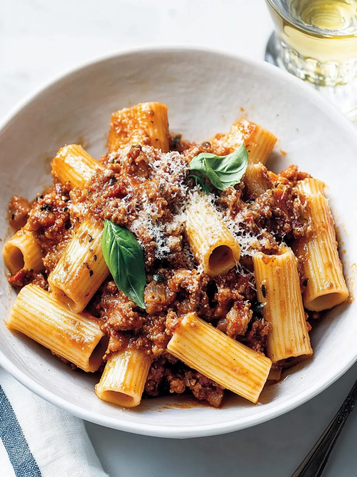 Hearty Rigatoni with Spicy Calabrese-Style Pork Ragù Delight 4 Rigatoni with Spicy Calabrese-Style Pork Ragù