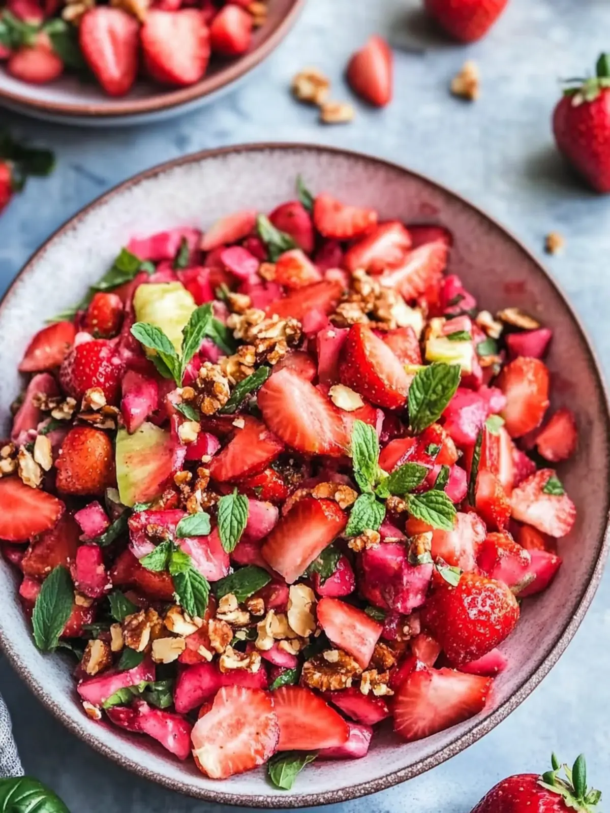 Healthy Vegan Strawberry Rhubarb Salad for Fresh Summer Vibes 3 Healthy Vegan Strawberry Rhubarb Salad