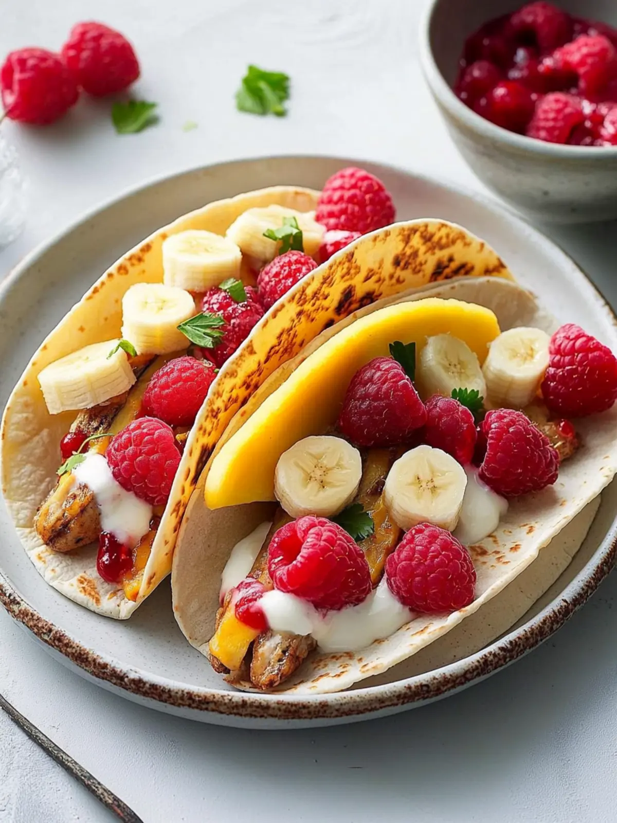 Raspberry-Banana Breakfast Tacos for a Sweet Morning Treat 3 Raspberry-Banana Breakfast Tacos