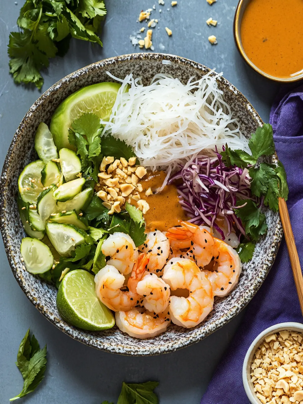 Delicious Shrimp Spring Roll in a Bowl With Peanut Sauce Recipe 2 Shrimp Spring Roll in a Bowl With Peanut Sauce