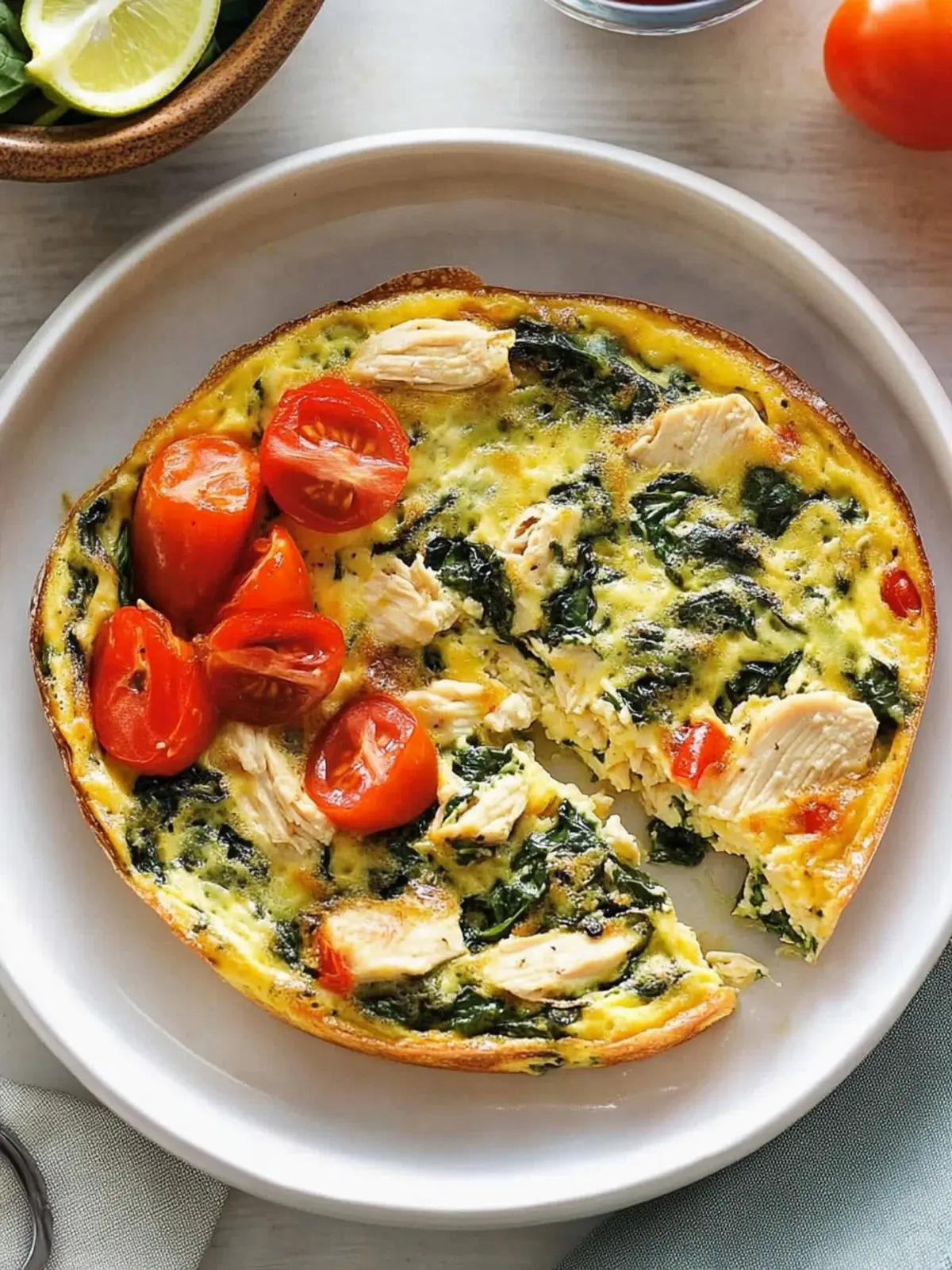 Spinach Chicken Frittata: Quick & Healthy Family Delight 2 Spinach Chicken Frittata