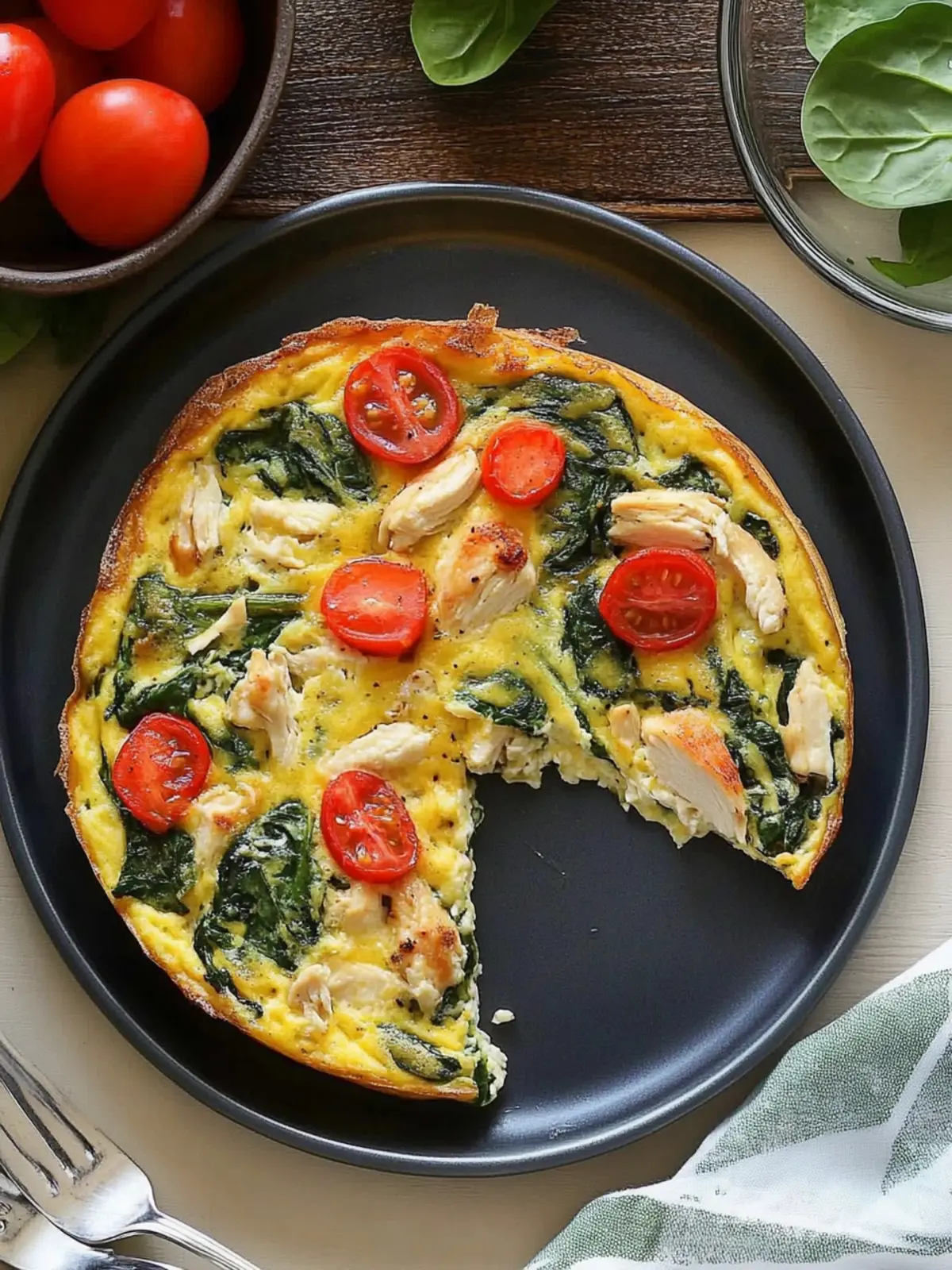Spinach Chicken Frittata: Quick & Healthy Family Delight 3 Spinach Chicken Frittata