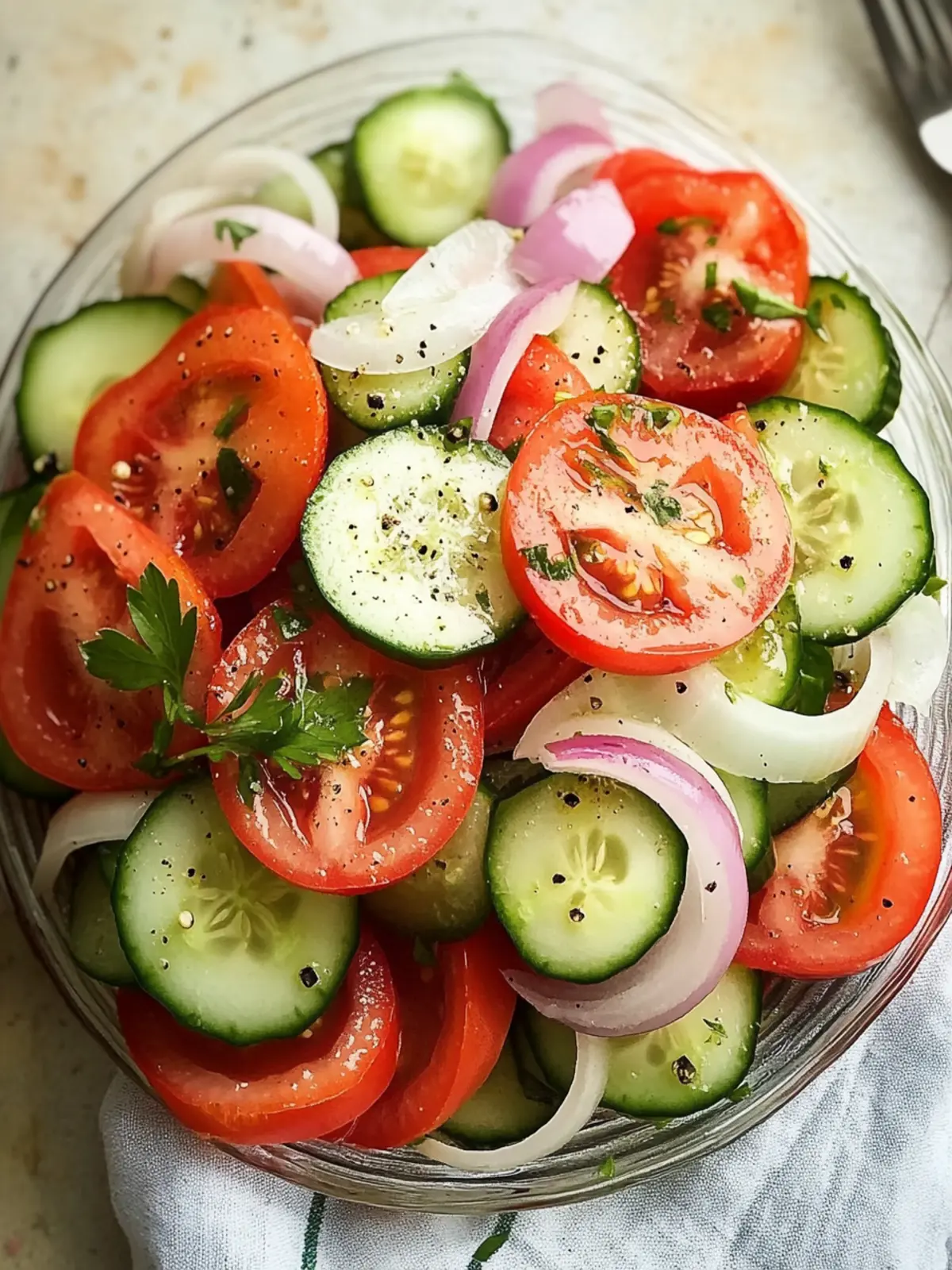 Zesty Tomato, Cucumber, and Onion Salad for Summer Freshness 4 Tomato, Cucumber, and Onion Salad