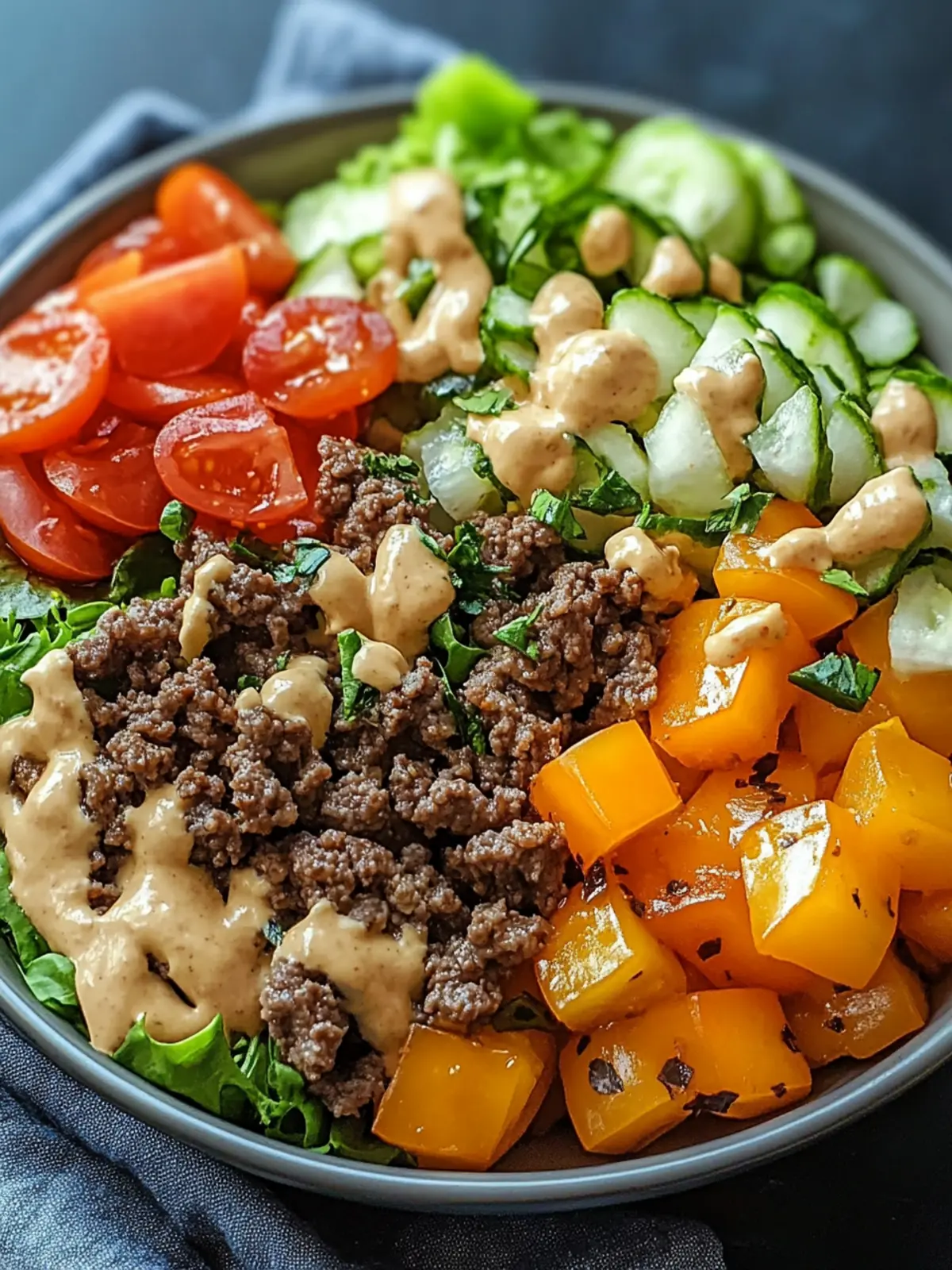 Savory Smash Burger Bowl: A Low-Carb Delight You'll Love 2 Savory Smash Burger Bowl: A Low-Carb Delight