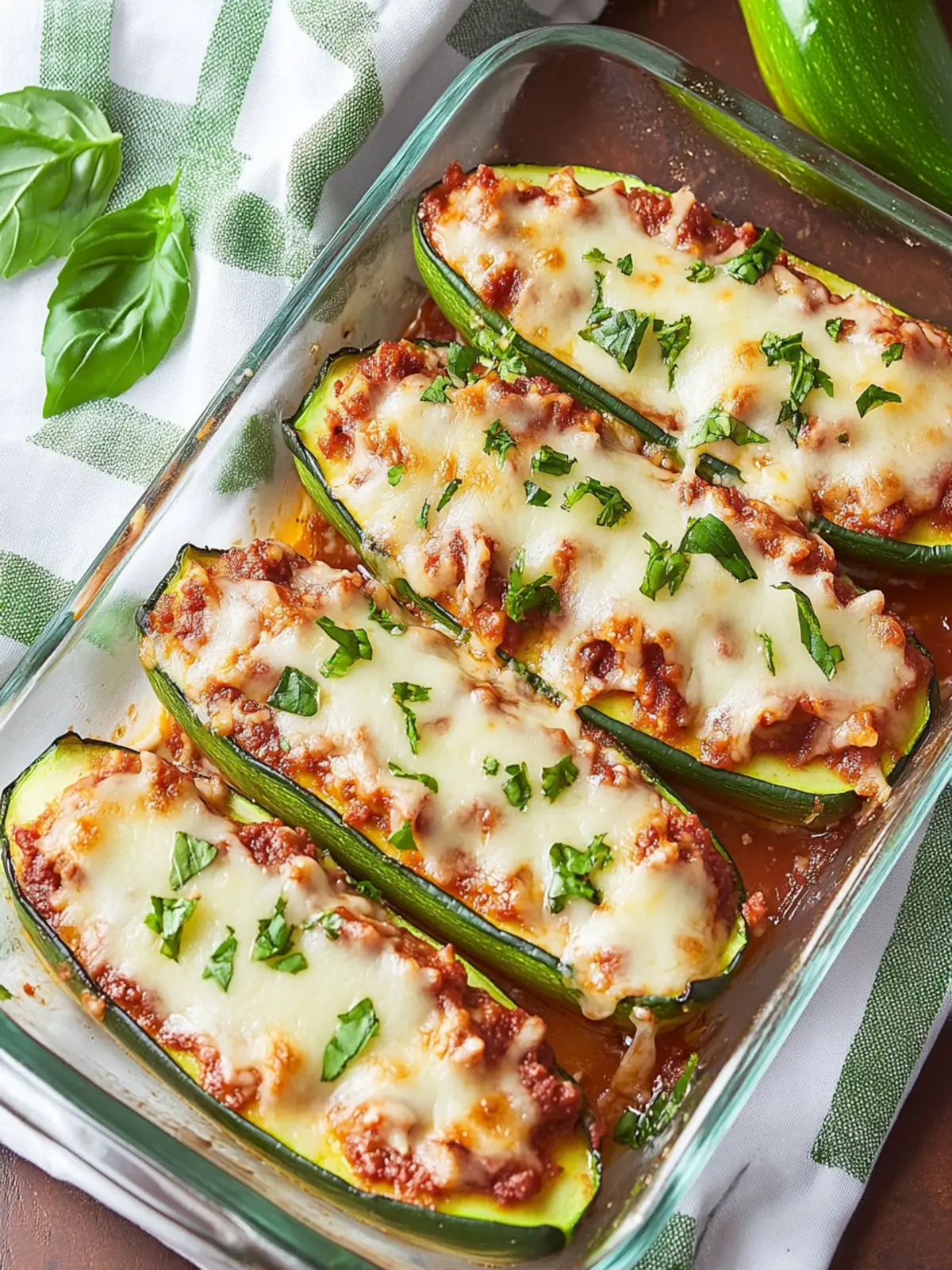 Lasagna-Stuffed Zucchini Boats: A Flavorful Low-Carb Delight 2 Lasagna-Stuffed Zucchini