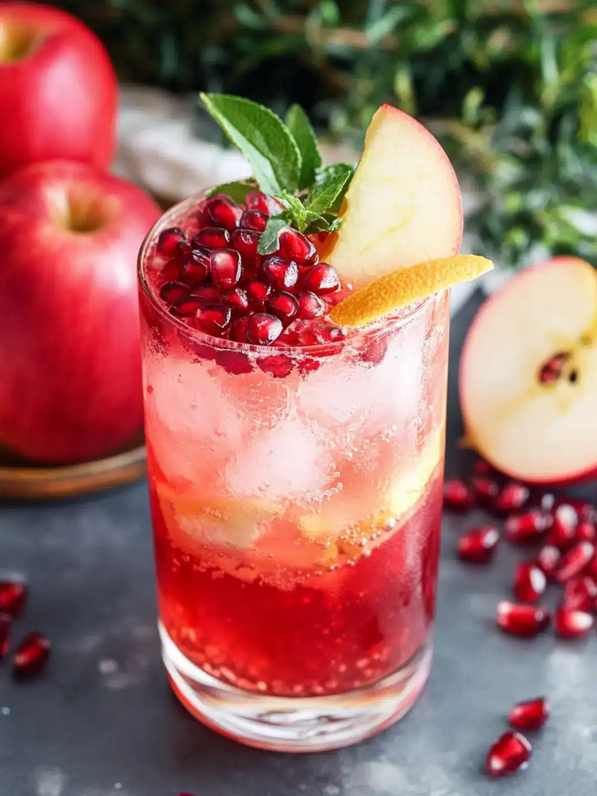 Delicious Apple & Pomegranate Mocktail for Festive Cheers 5 Apple & Pomegranate Mocktail