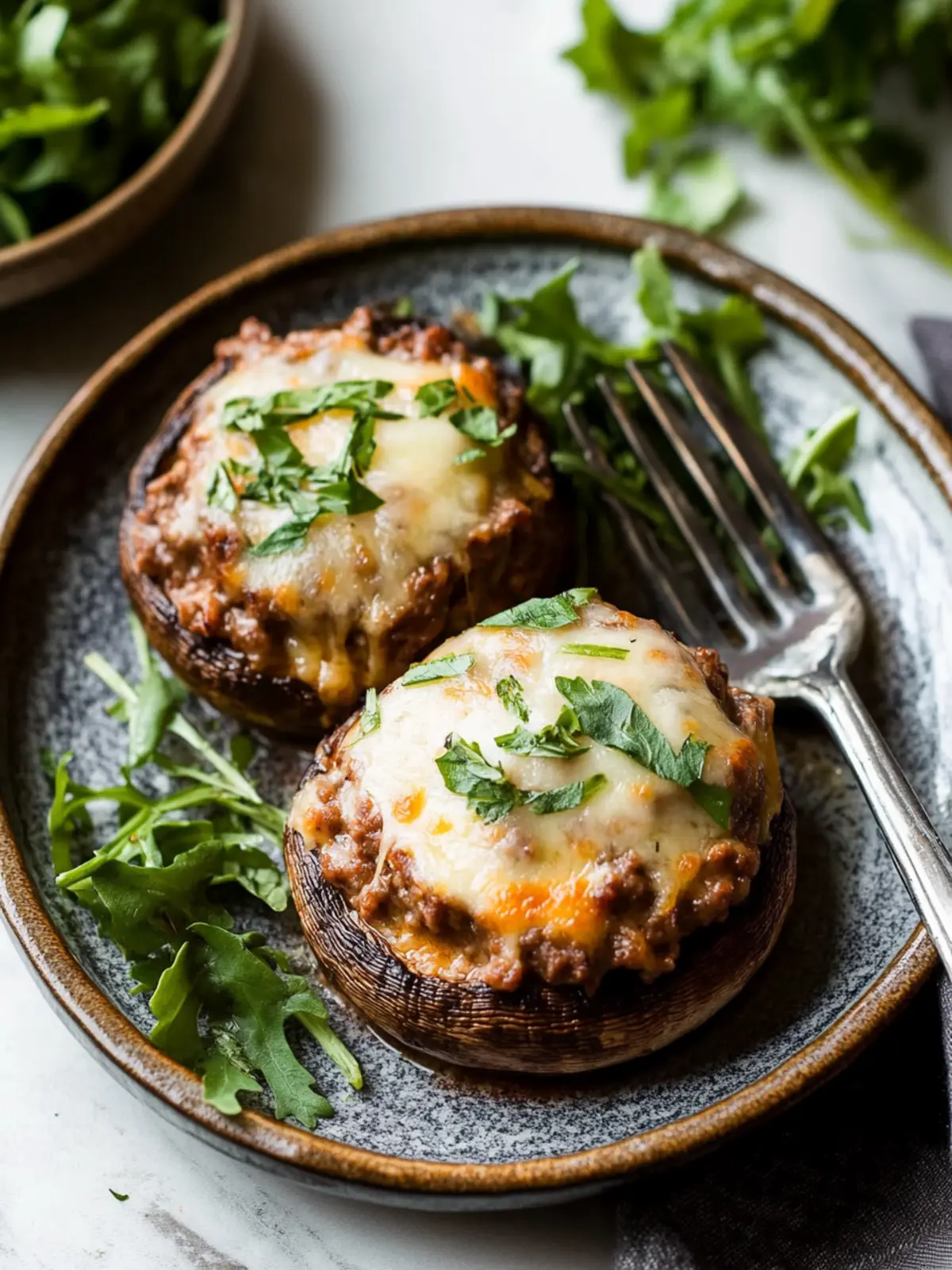Savory Stuffed Portobello Mushrooms with Beef and Cheese Delight 4 Stuffed Portobello Mushrooms with Beef and Cheese