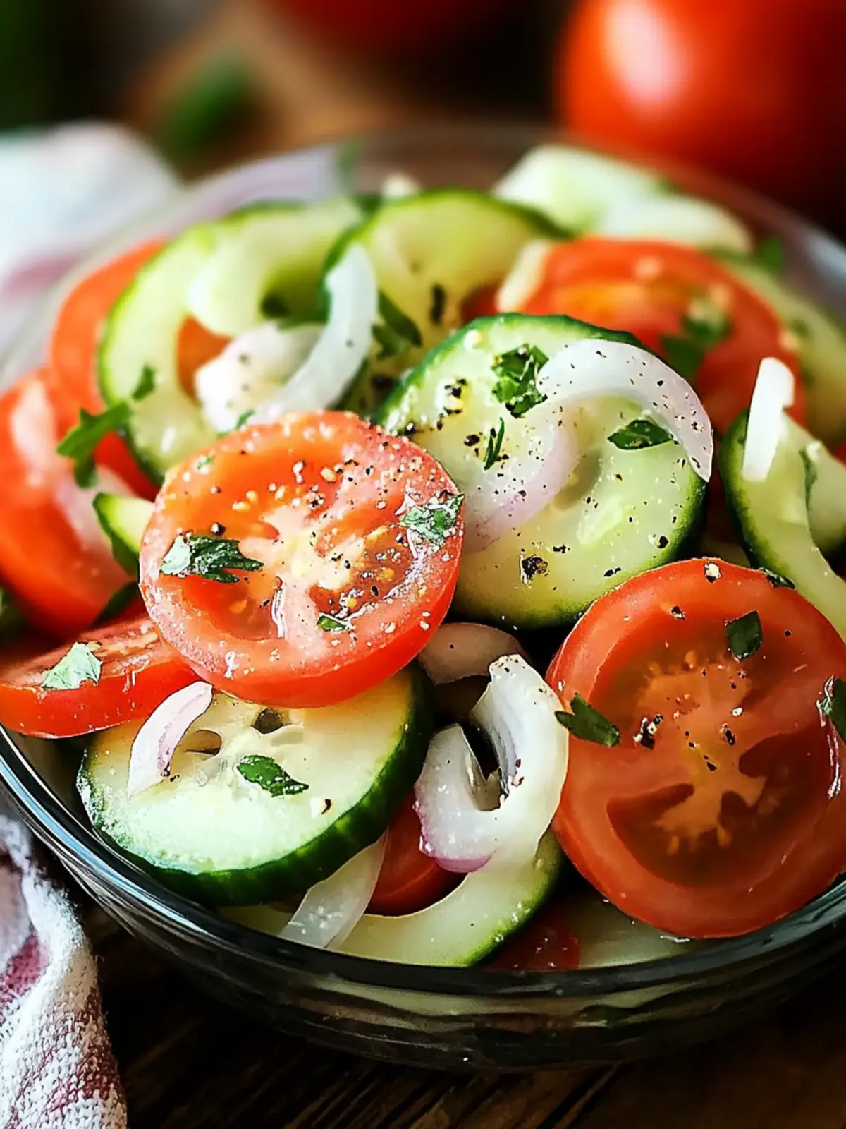 Zesty Tomato, Cucumber, and Onion Salad for Summer Freshness 5 Tomato, Cucumber, and Onion Salad