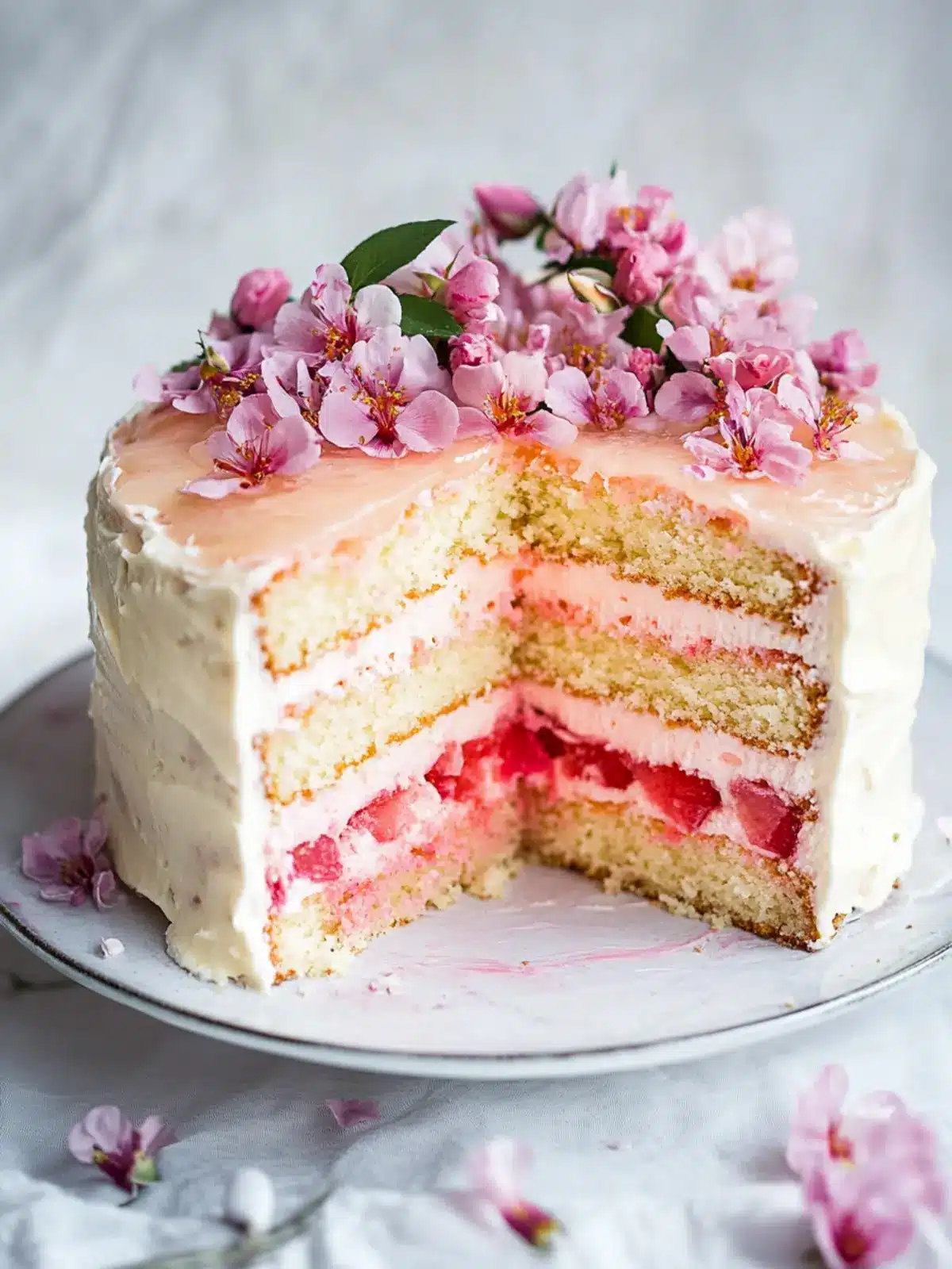 Rose Rhubarb Layer Cake: A Spring Celebration of Flavors 4 Rose Rhubarb Layer Cake
