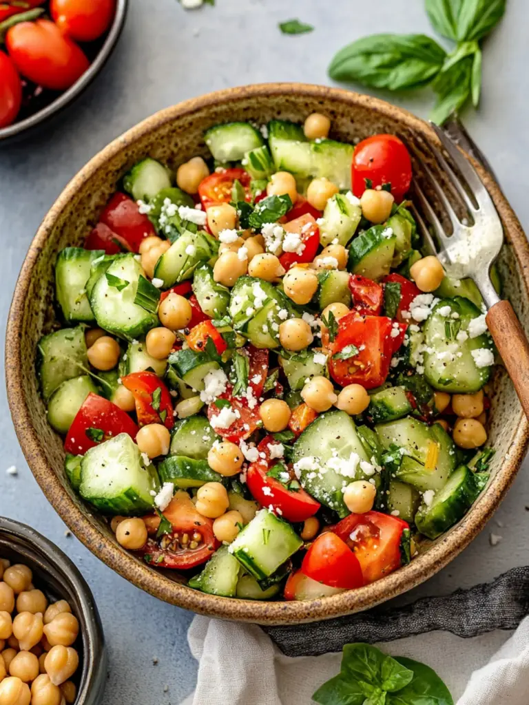 Mediterranean Cucumber Chickpea Salad