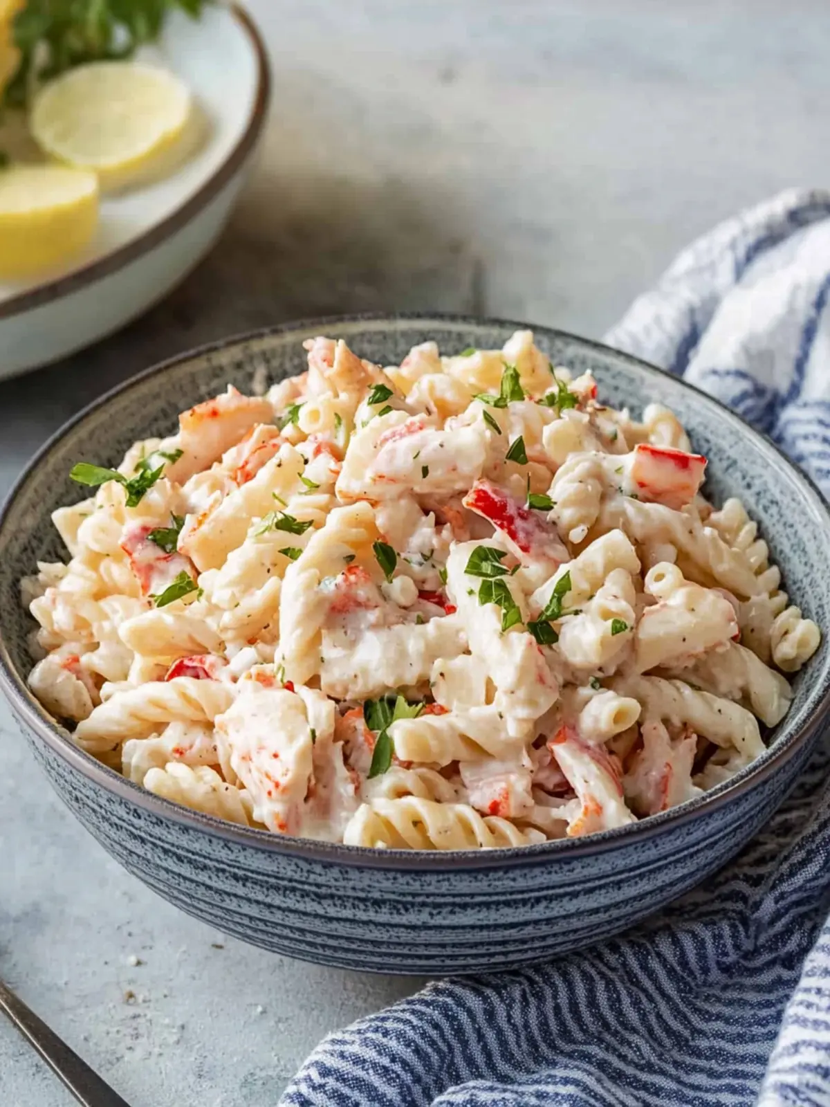 Tasty Crab Pasta Salad with Lighter Greek Yogurt Dressing 4 Crab Pasta Salad