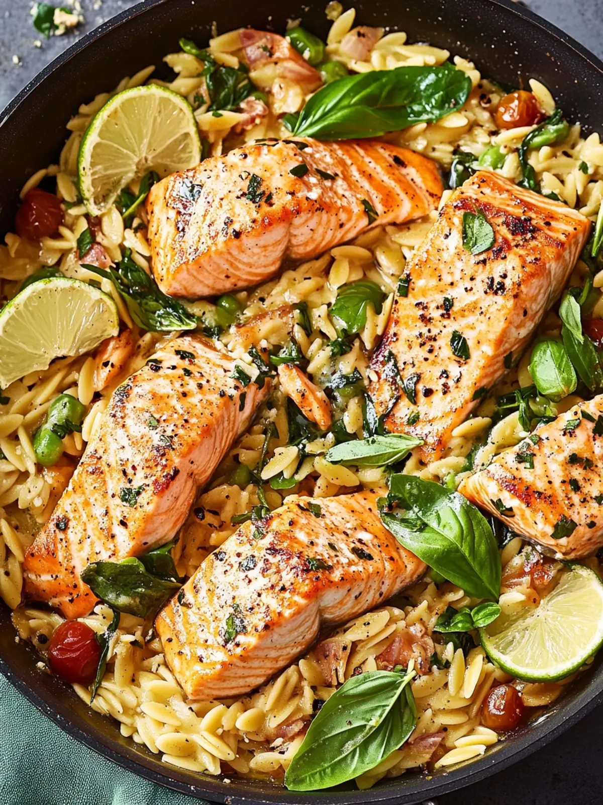One-Pan Salmon and Orzo: A Flavorful, Easy Dinner Delight 2 One-Pan Salmon and Orzo
