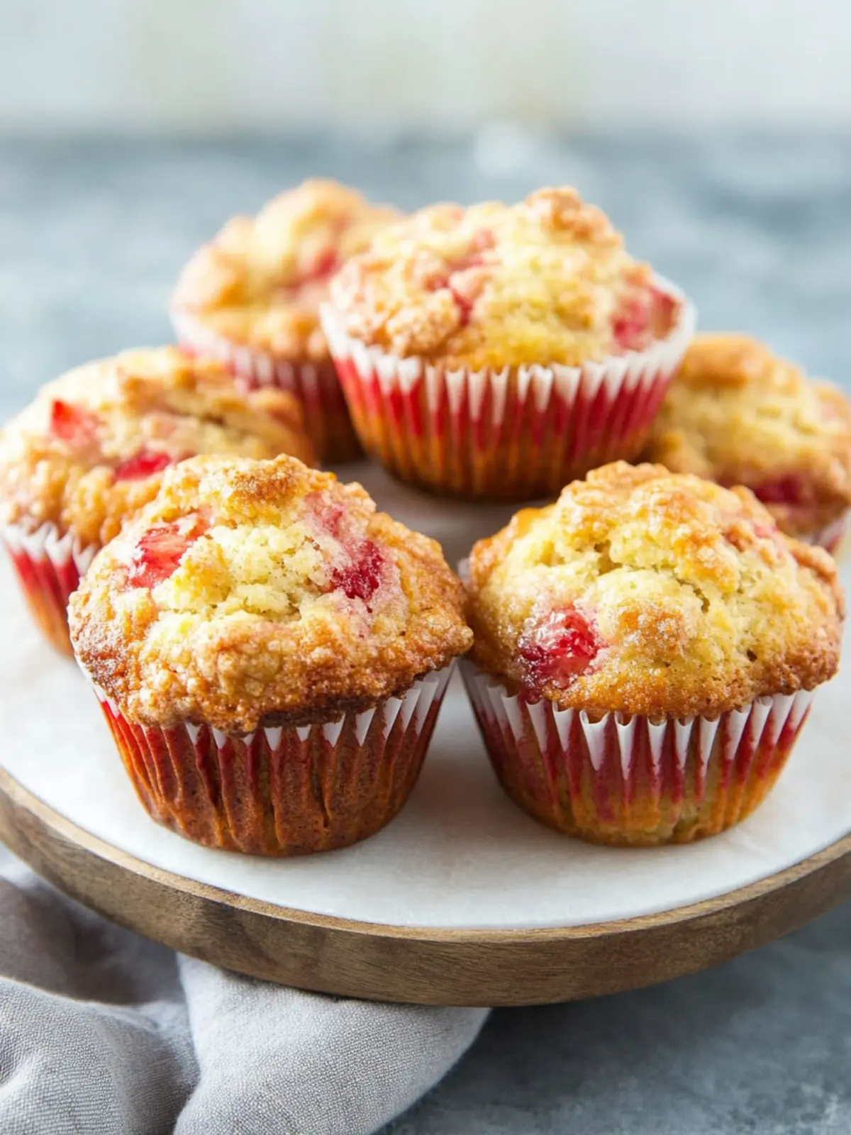 Tasty Strawberry Rhubarb Muffins with Yogurt Twist 4 Strawberry Rhubarb Muffins