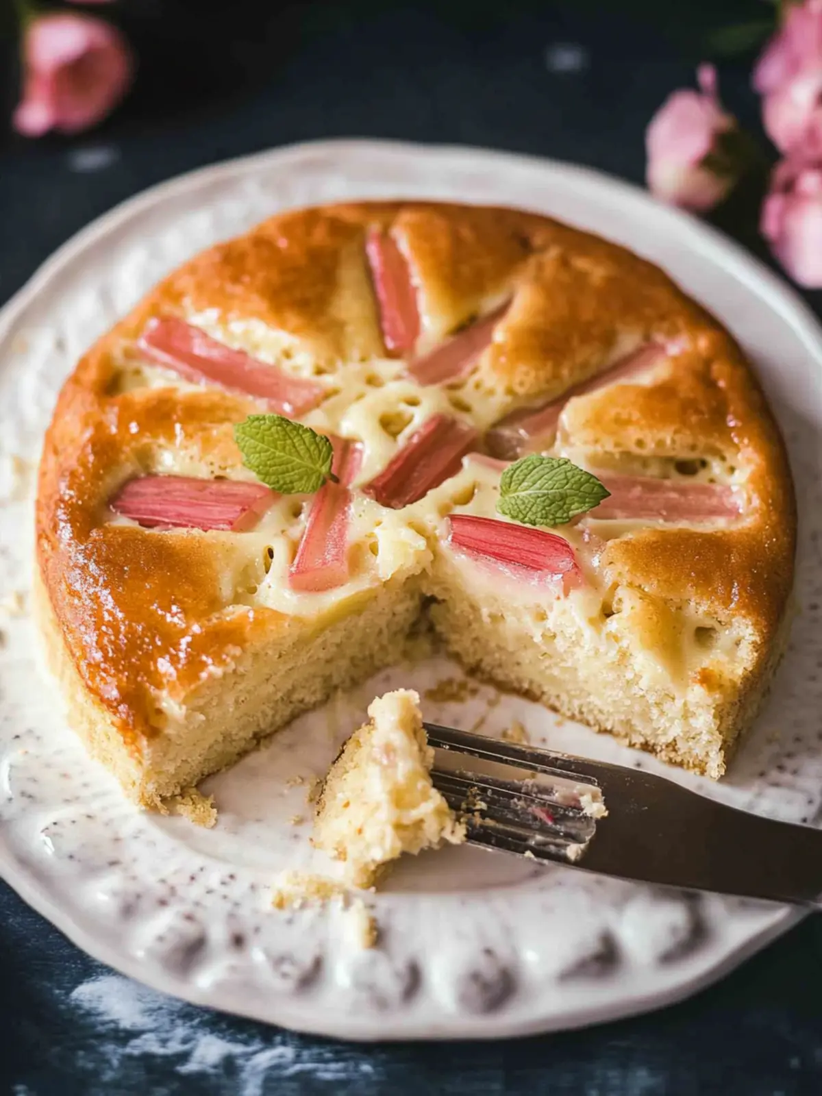 Easy Rhubarb Custard Cake That Will Win Your Heart 4 Easy Rhubarb Custard Cake