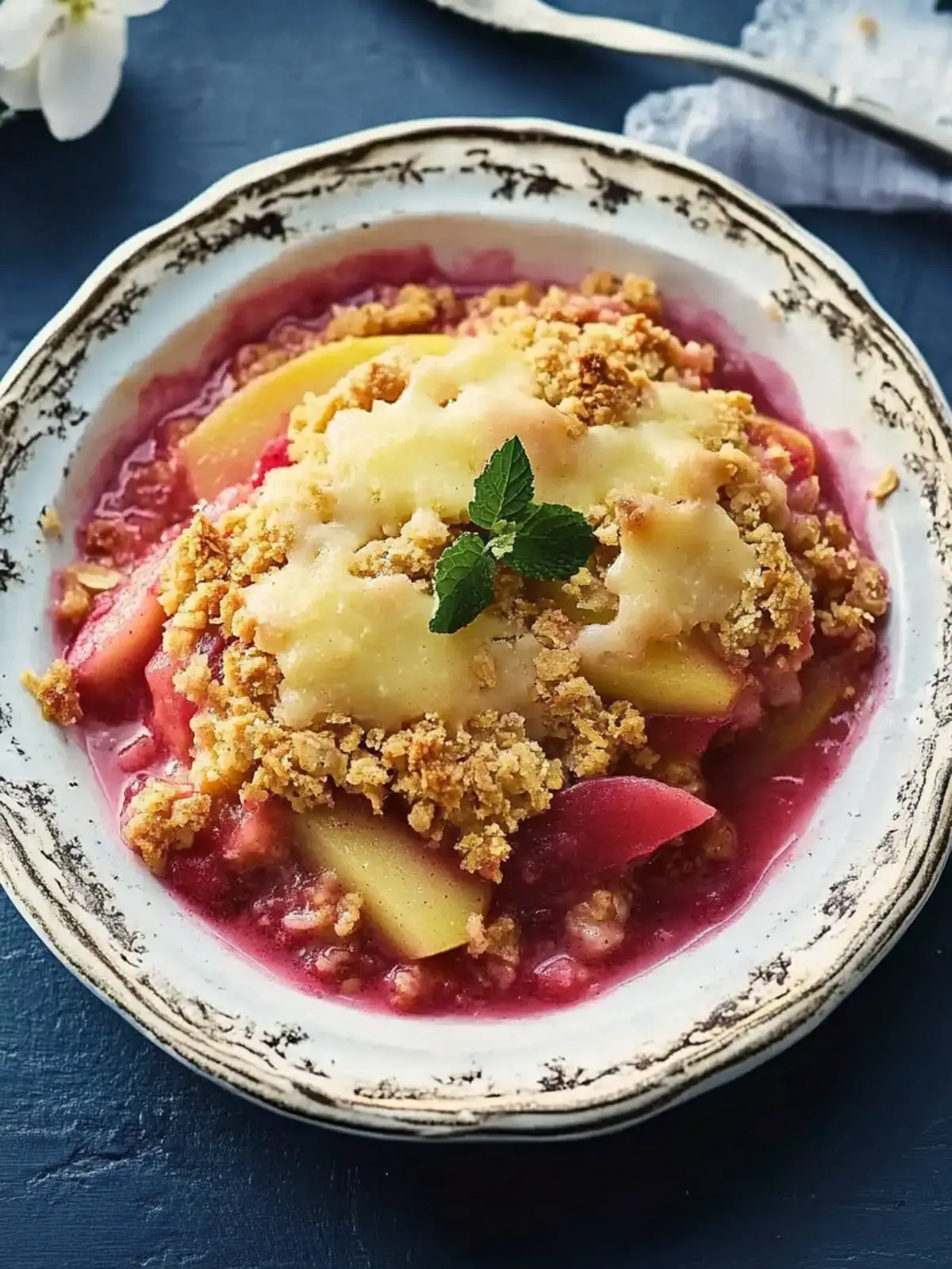 Delicious Rhubarb & Pear Crumble for Cozy Family Nights 3 Rhubarb & pear crumble