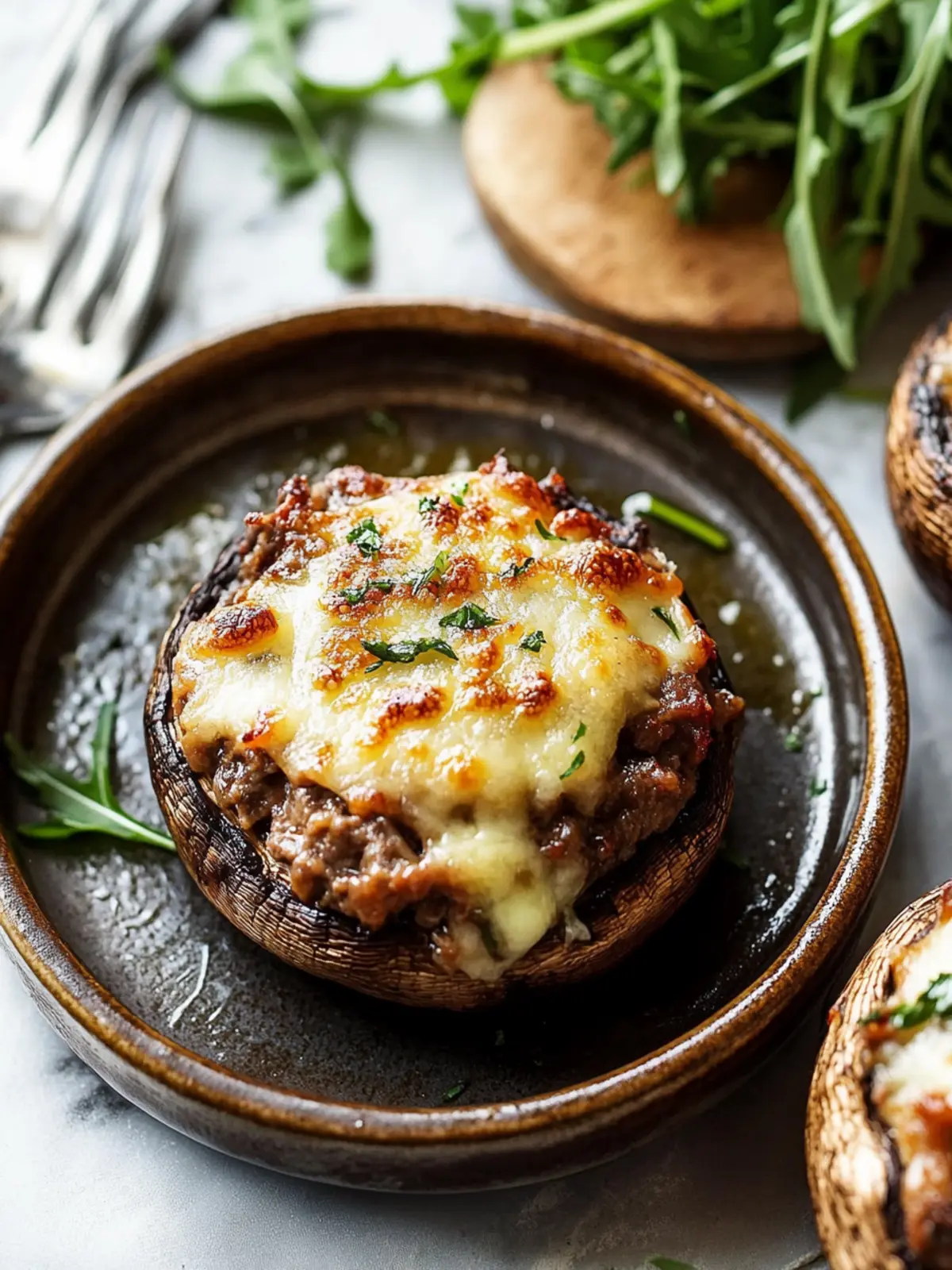 Savory Stuffed Portobello Mushrooms with Beef and Cheese Delight 3 Stuffed Portobello Mushrooms with Beef and Cheese