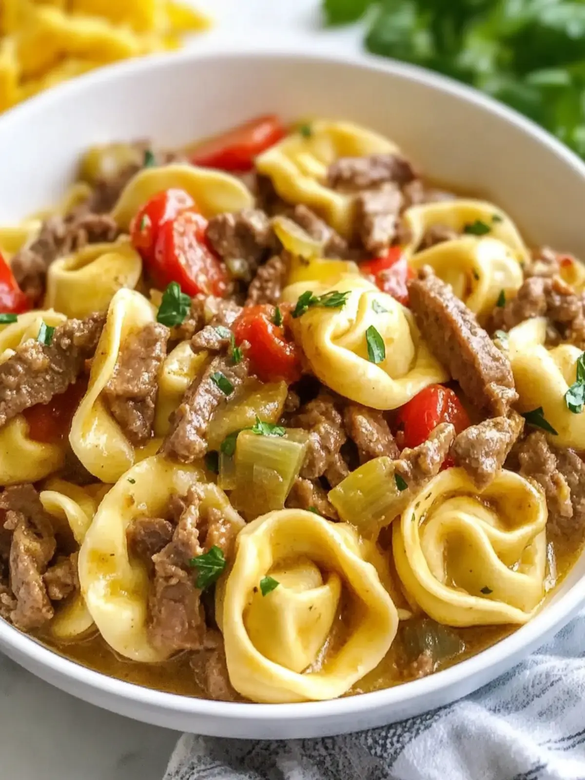 Crock Pot Cheesesteak Tortellini Recipe for Ultimate Comfort 2 Crock Pot Cheesesteak Tortellini Recipe