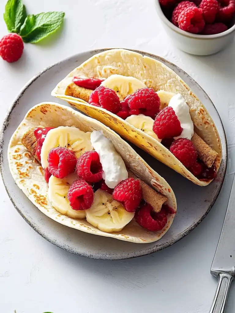 Raspberry-Banana Breakfast Tacos