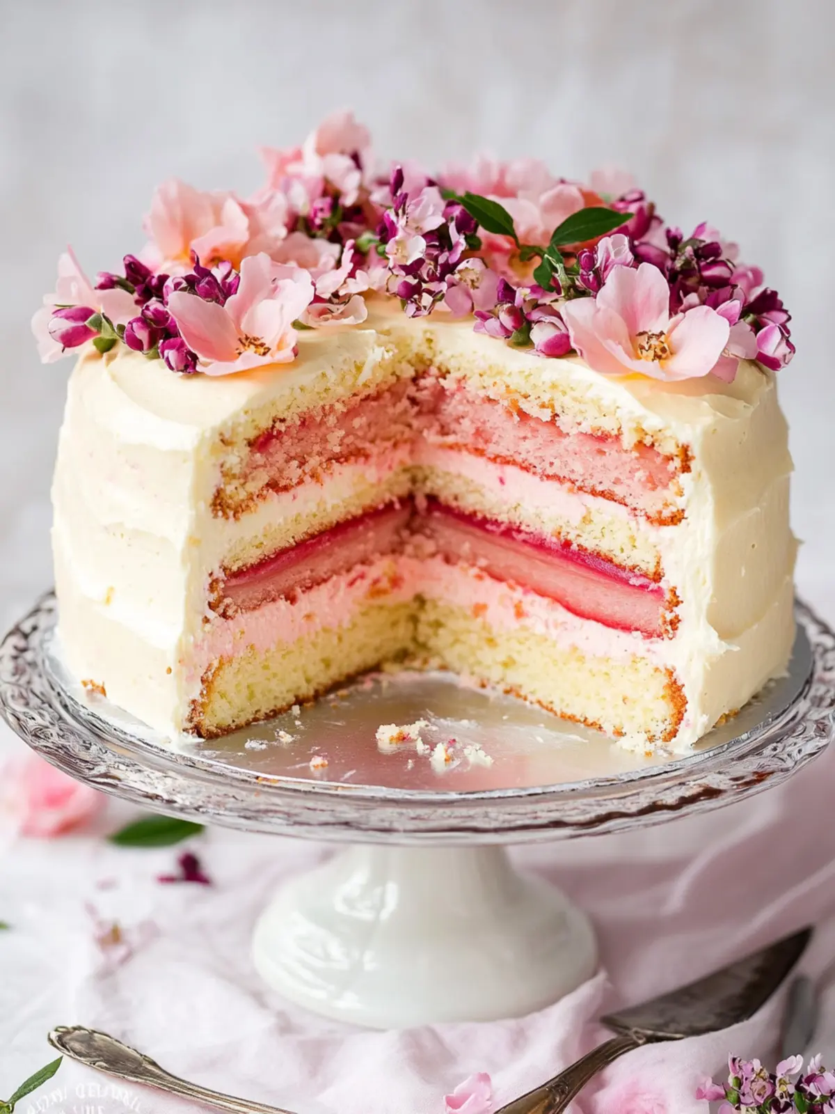 Rose Rhubarb Layer Cake: A Spring Celebration of Flavors 2 Rose Rhubarb Layer Cake