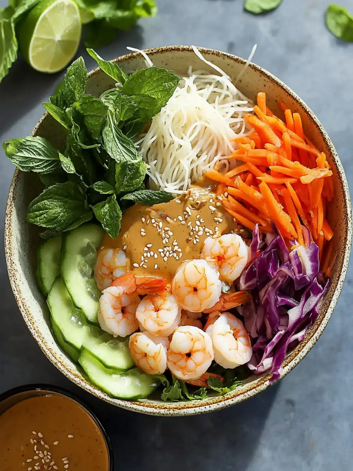 Delicious Shrimp Spring Roll in a Bowl With Peanut Sauce Recipe 5 Shrimp Spring Roll in a Bowl With Peanut Sauce