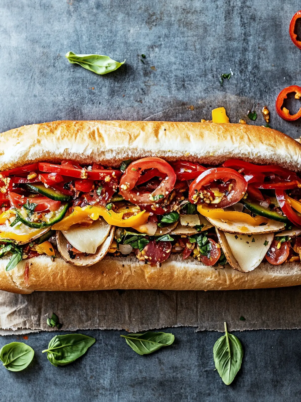 Irresistible Vegetarian Italian Sub Packed with Flavorful Veggies 4 Vegetarian Italian Sub