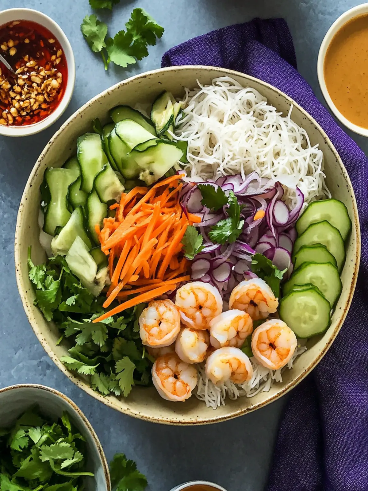 Delicious Shrimp Spring Roll in a Bowl With Peanut Sauce Recipe 3 Shrimp Spring Roll in a Bowl With Peanut Sauce