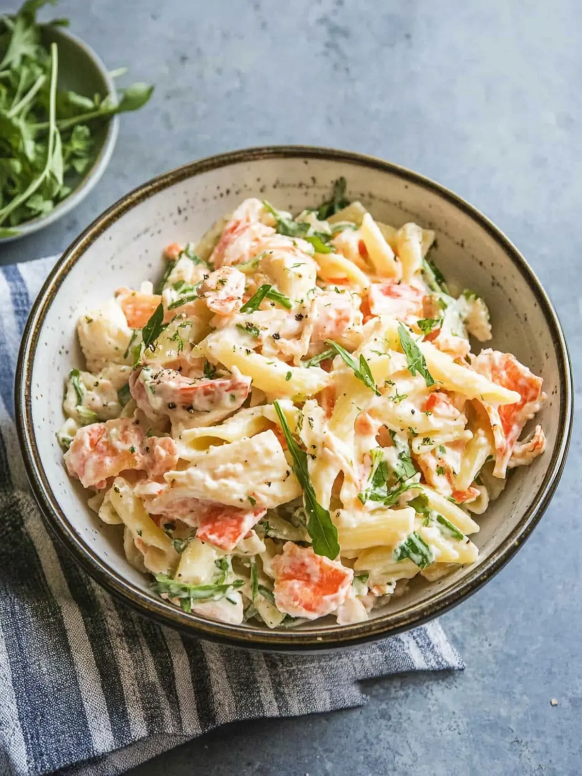 Tasty Crab Pasta Salad with Lighter Greek Yogurt Dressing 3 Crab Pasta Salad