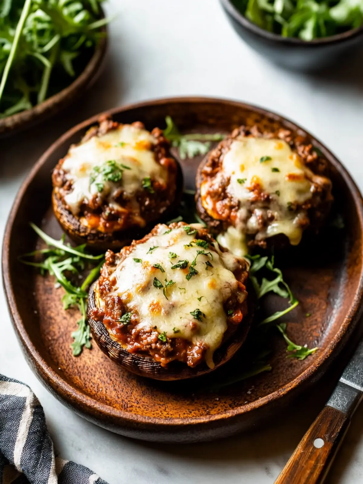 Savory Stuffed Portobello Mushrooms with Beef and Cheese Delight 2 Stuffed Portobello Mushrooms with Beef and Cheese