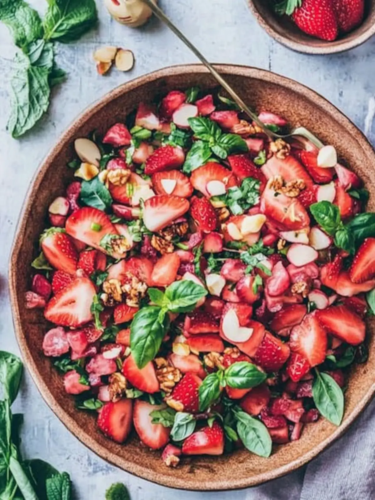 Healthy Vegan Strawberry Rhubarb Salad for Fresh Summer Vibes 4 Healthy Vegan Strawberry Rhubarb Salad