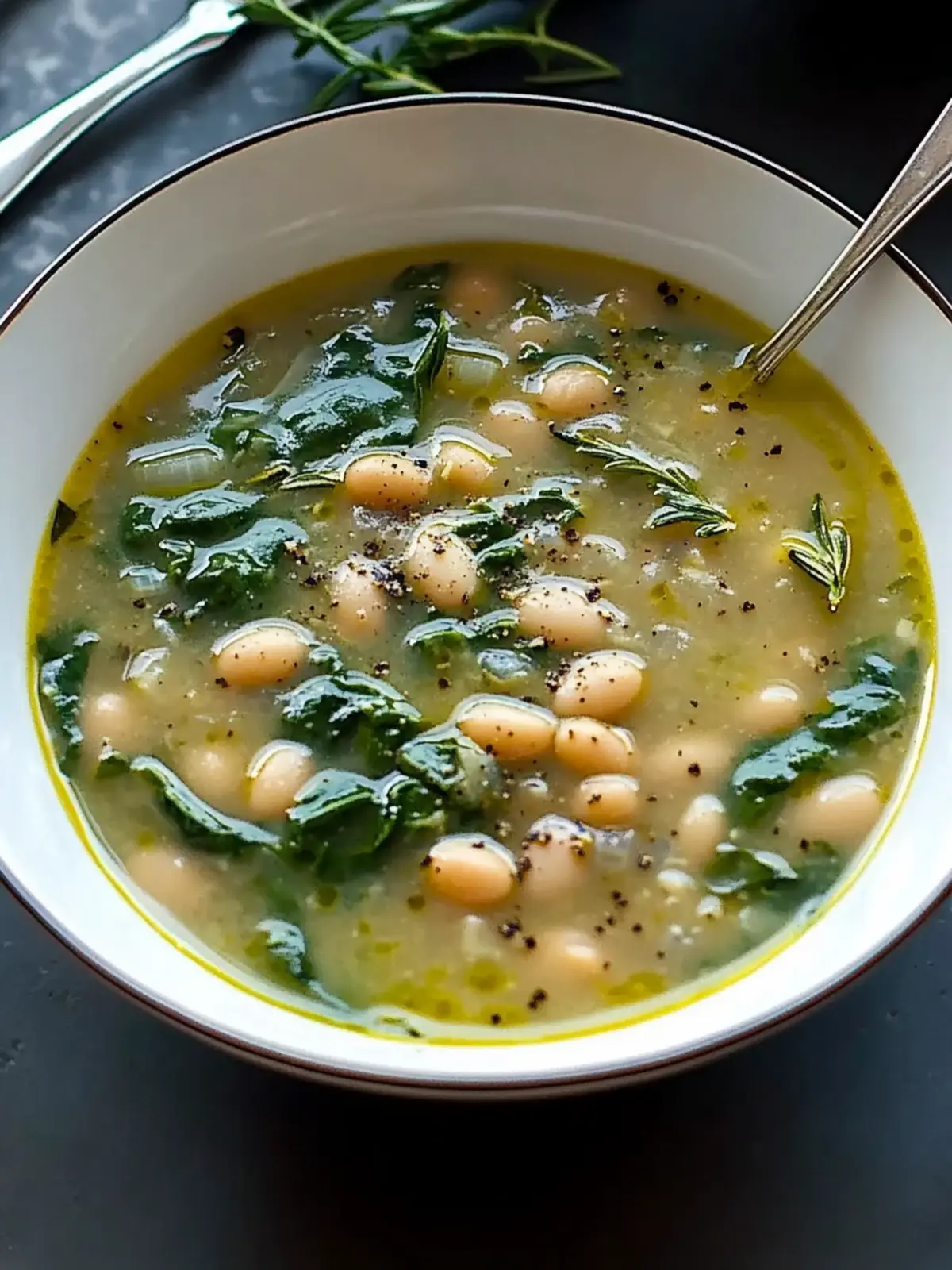Delicious Hearty White Bean and Spinach Soup Recipe You’ll Love 2 Hearty White Bean and Spinach Soup with Rosemary and Garlic Recipe