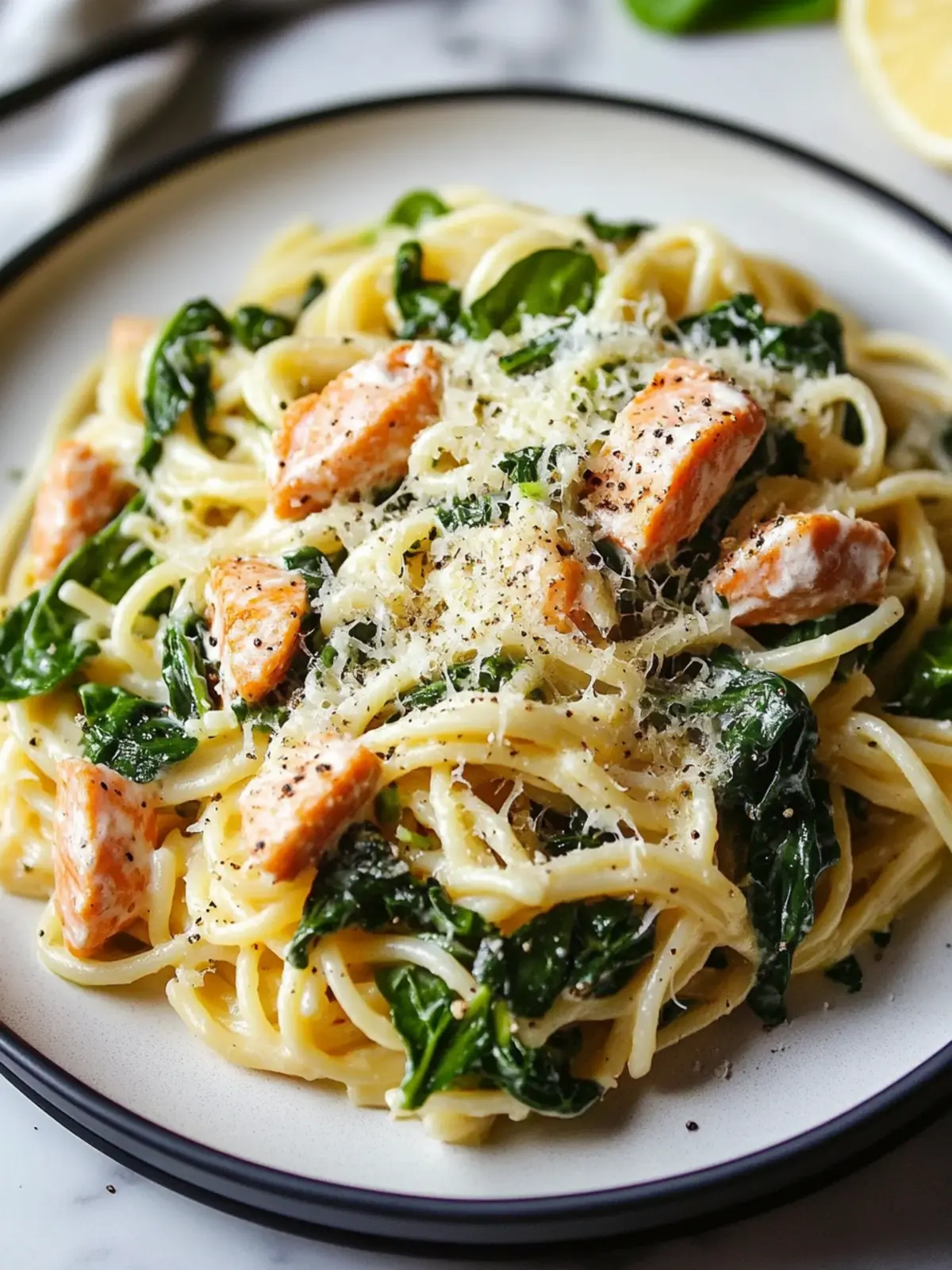 Creamy Spinach Salmon Pasta: Quick Healthy Delight at Home 2 Spinach Salmon Pasta