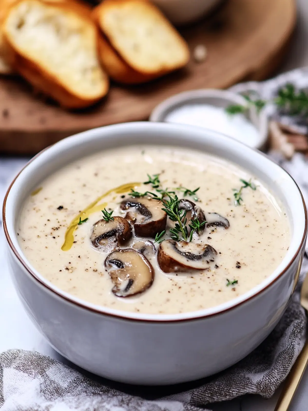 Rich Cream of Mushroom Soup Recipe – A Cozy Classic Delight 3 Cream of Mushroom Soup
