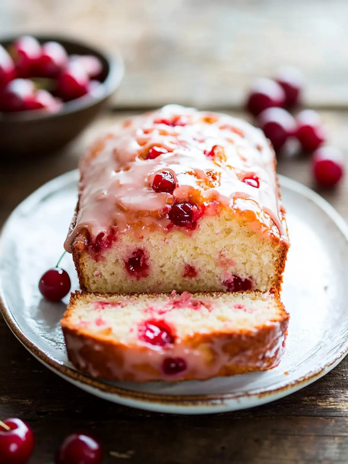 Sweet Soft Cherry Bread with Cherry-Almond Glaze Bliss 3 Sweet Soft Cherry Bread with Cherry-Almond Glaze