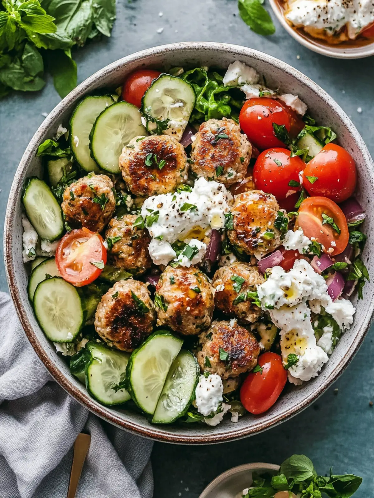 Savory Greek Chicken Meatballs: A Flavorful Home Cooked Treat 2 Greek Chicken Meatballs